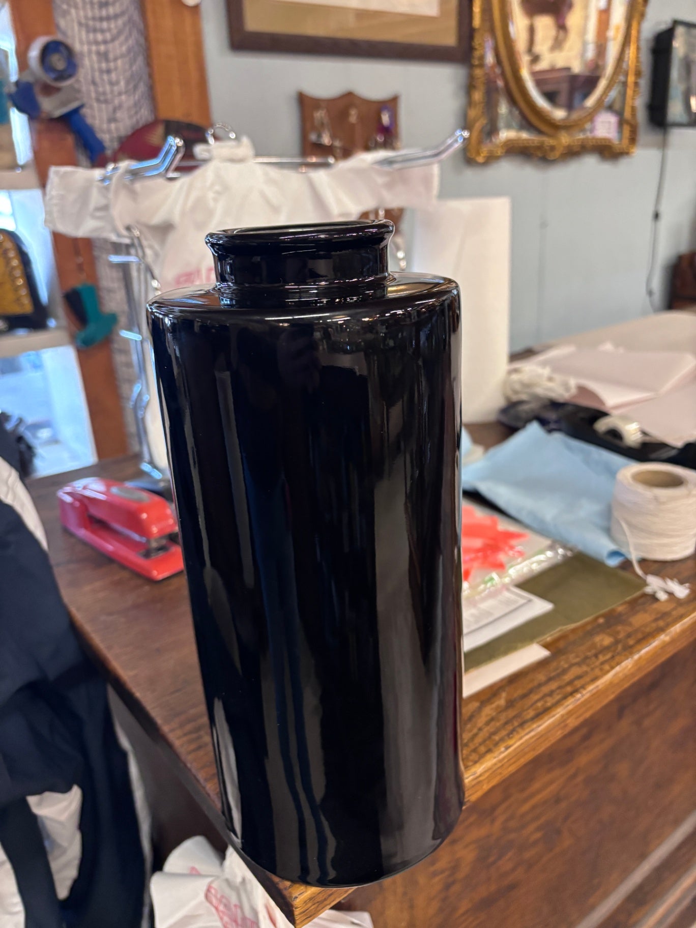 Black Pottery Barn Ceramic  vase