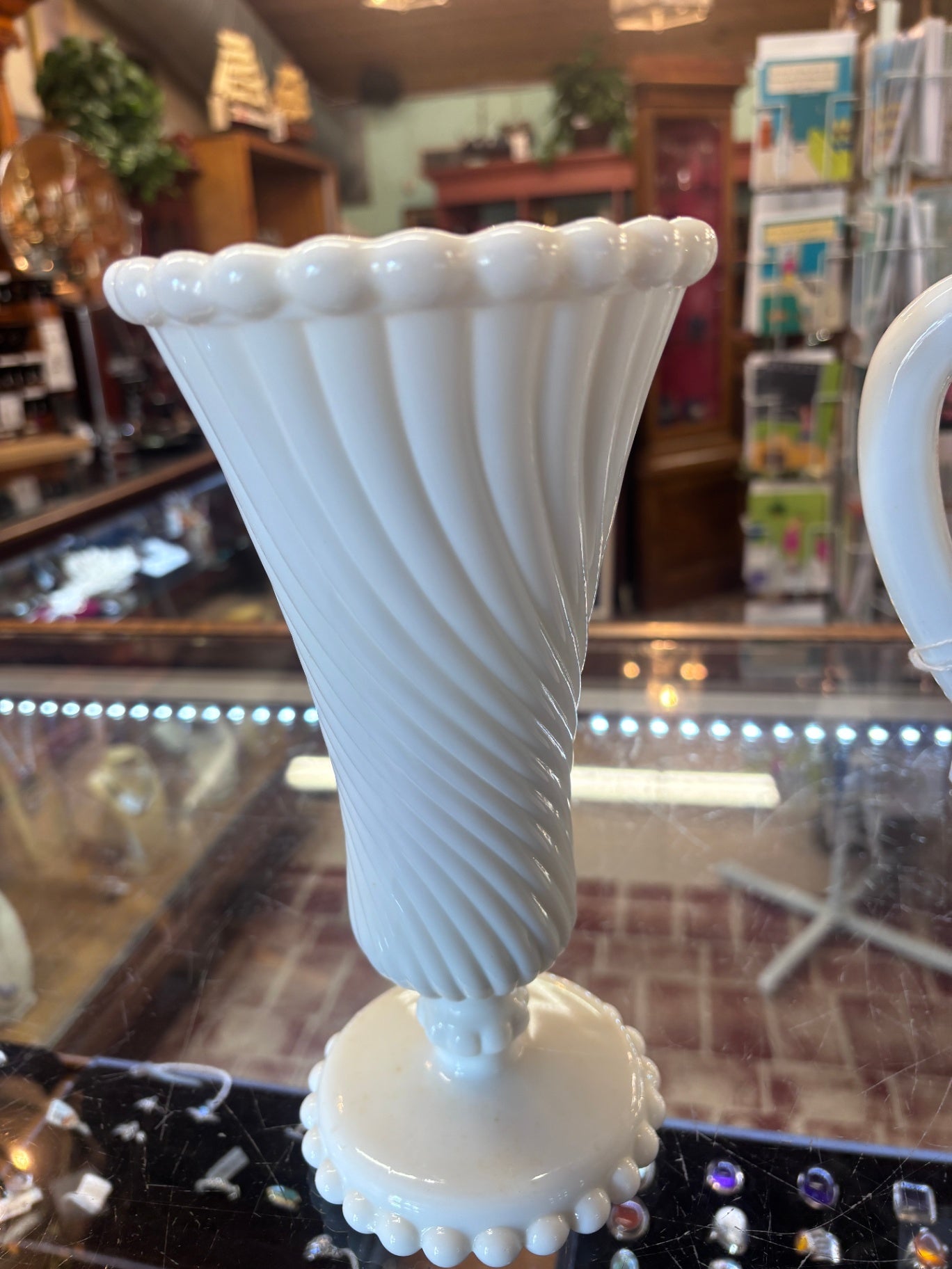 Vintage Westmoreland milk glass trumpet vase