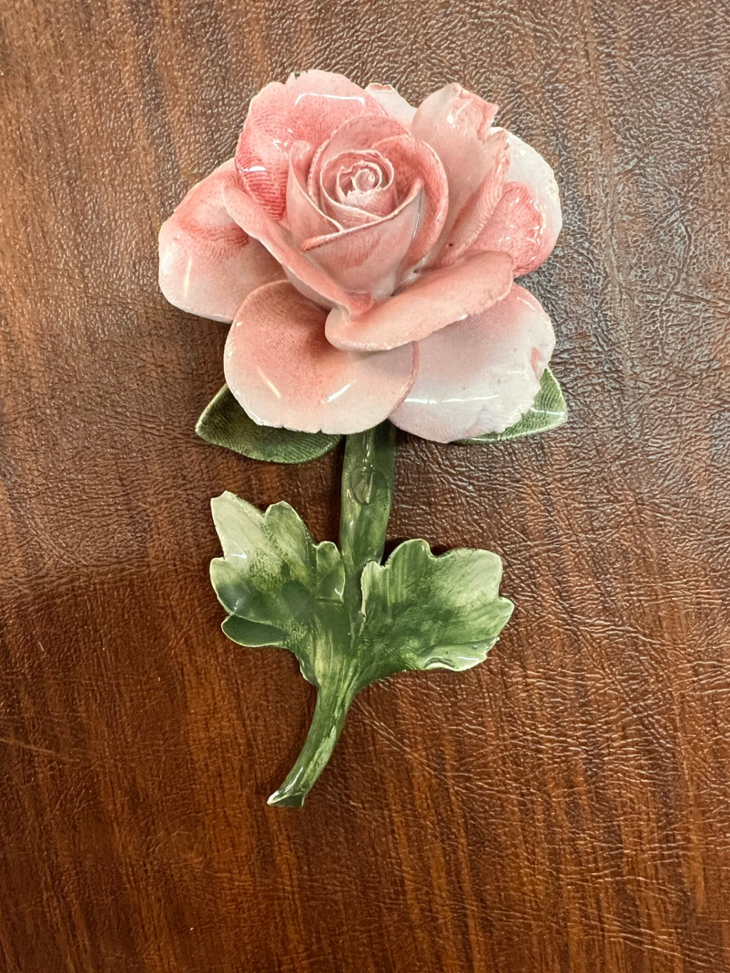 Vintage Capodimonte Pink Porcelain Rose