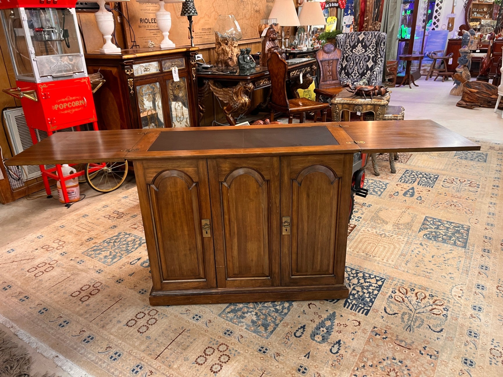 Pennsylvania House Solid Cherry Traditional Style Flip Top Server Buffet on Wheels 38Lx18Wx31H