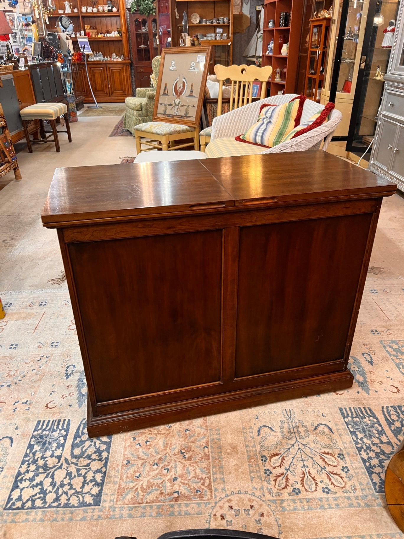 Pennsylvania House Solid Cherry Traditional Style Flip Top Server Buffet on Wheels 38Lx18Wx31H