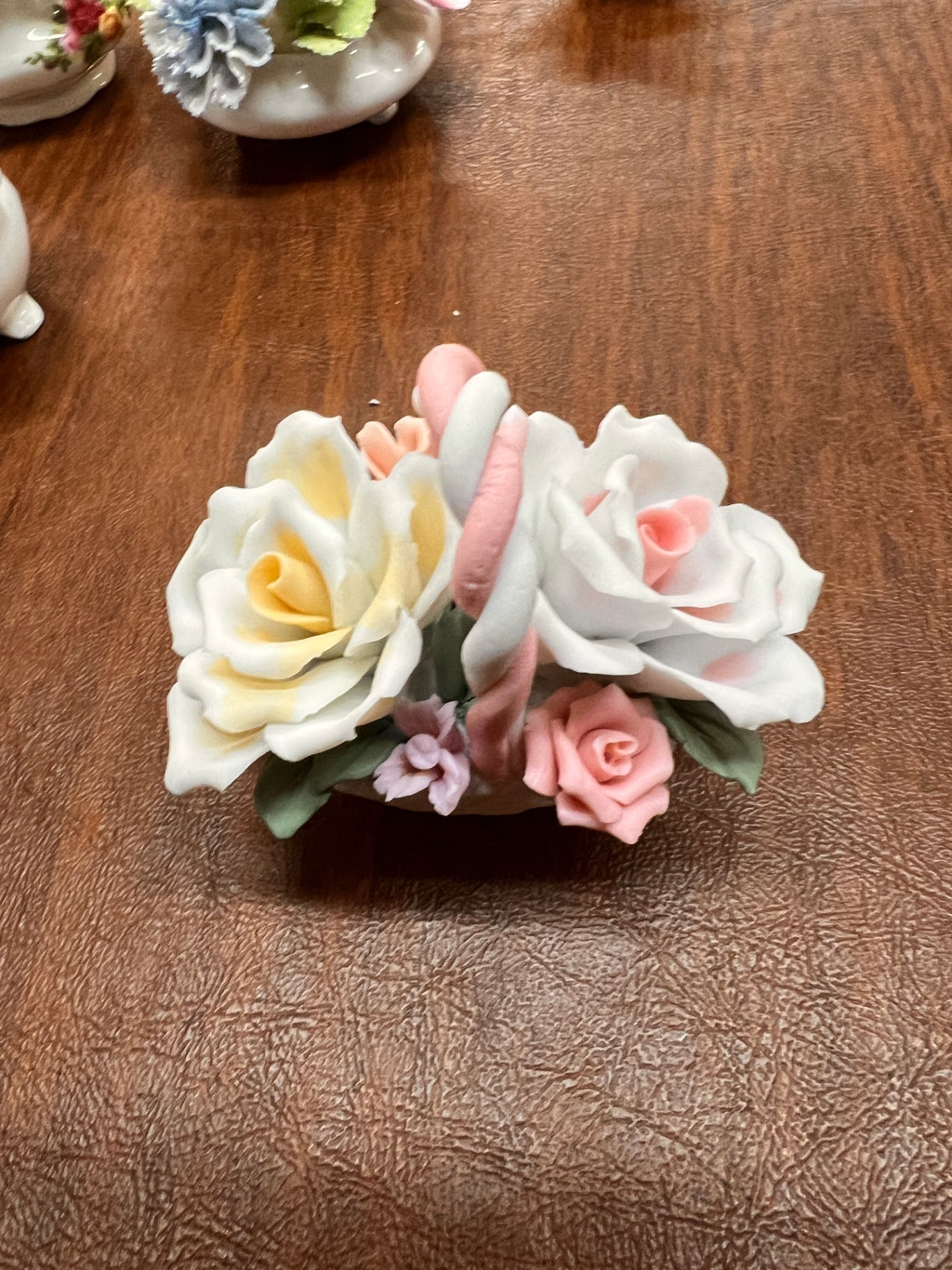Vintage Italian Capodimonte Style Porcelain Floral Basket – Hand Sculpted Roses