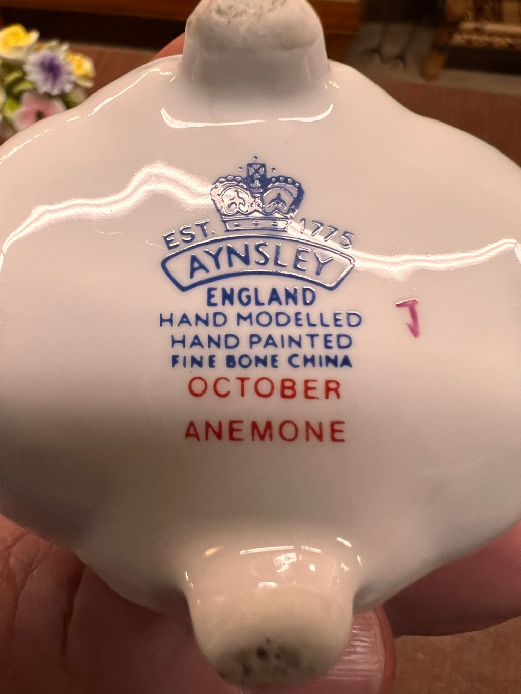 Vintage Aynsley October Anemone Fine Bone China Floral Posy – Hand Modelled & Hand Painted – England