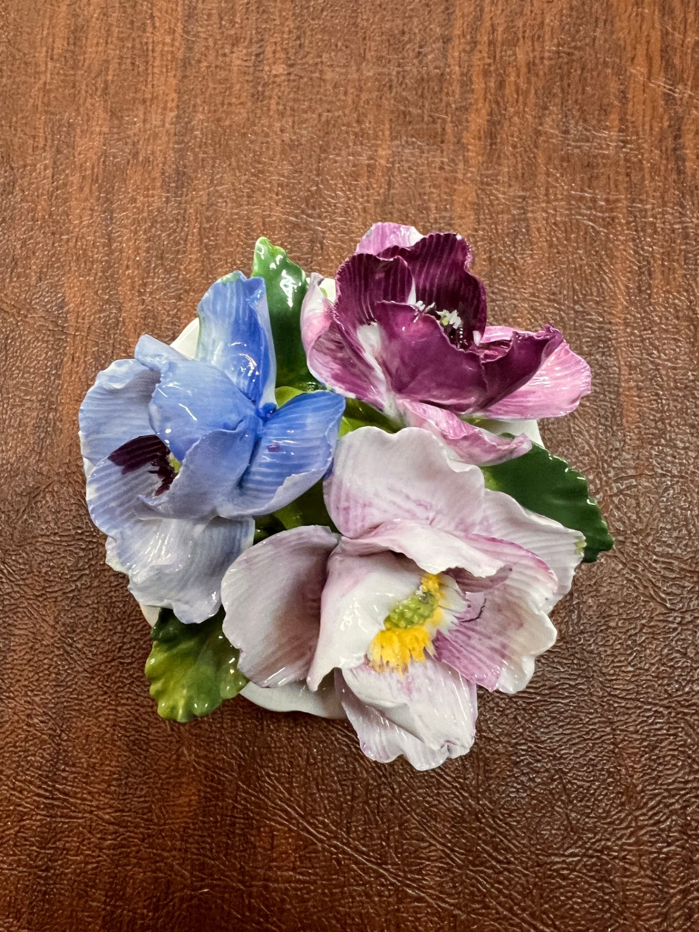 Vintage Crown Staffordshire Bone China Floral Posy – Hand Applied Orchids – Made in England