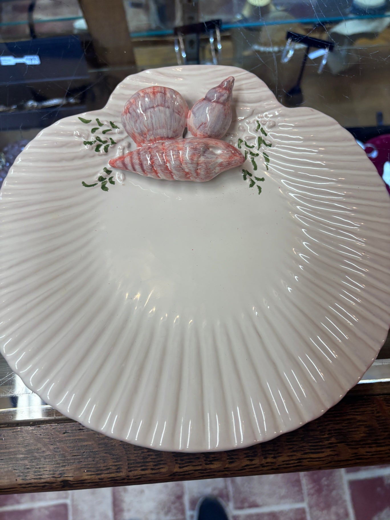 Sea Shell Scallop Dish Portugal Nautical Painted White Serving Seashell Set