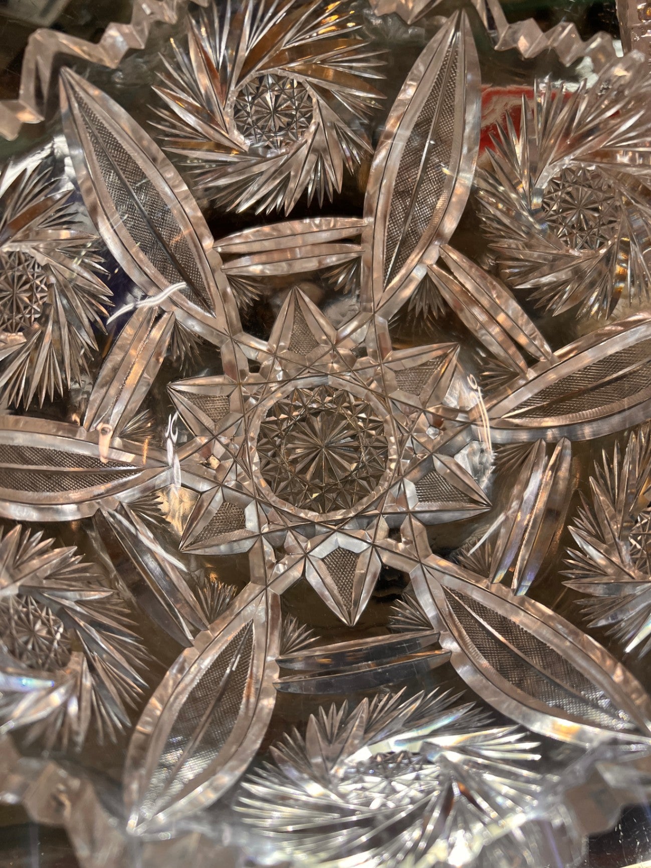 American Brilliant Pinwheel Pattern Cut Glass Bowl