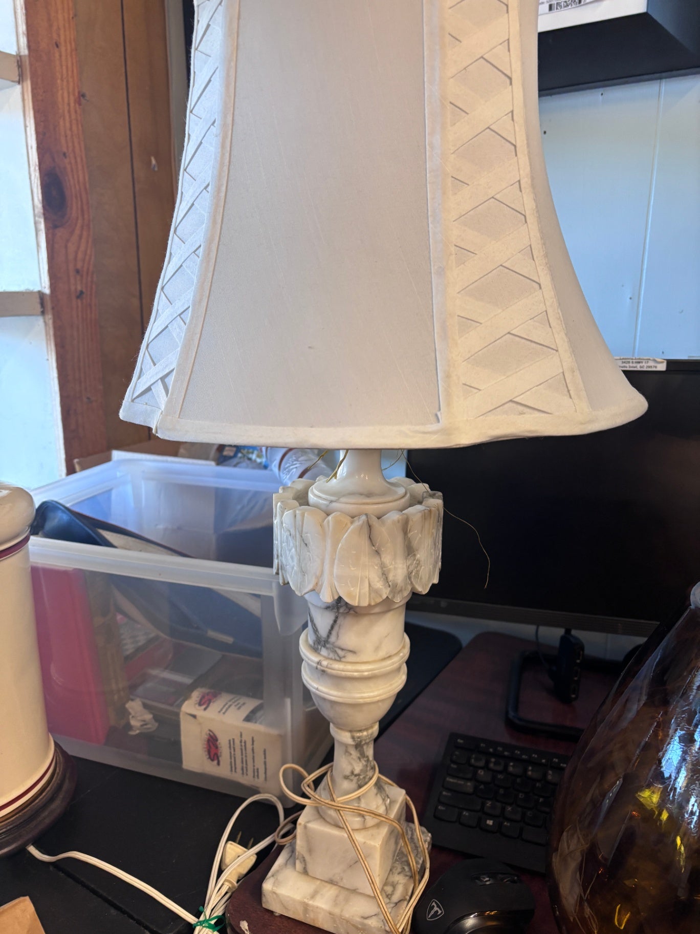 Marble/Alabaster table lamps Set of 2