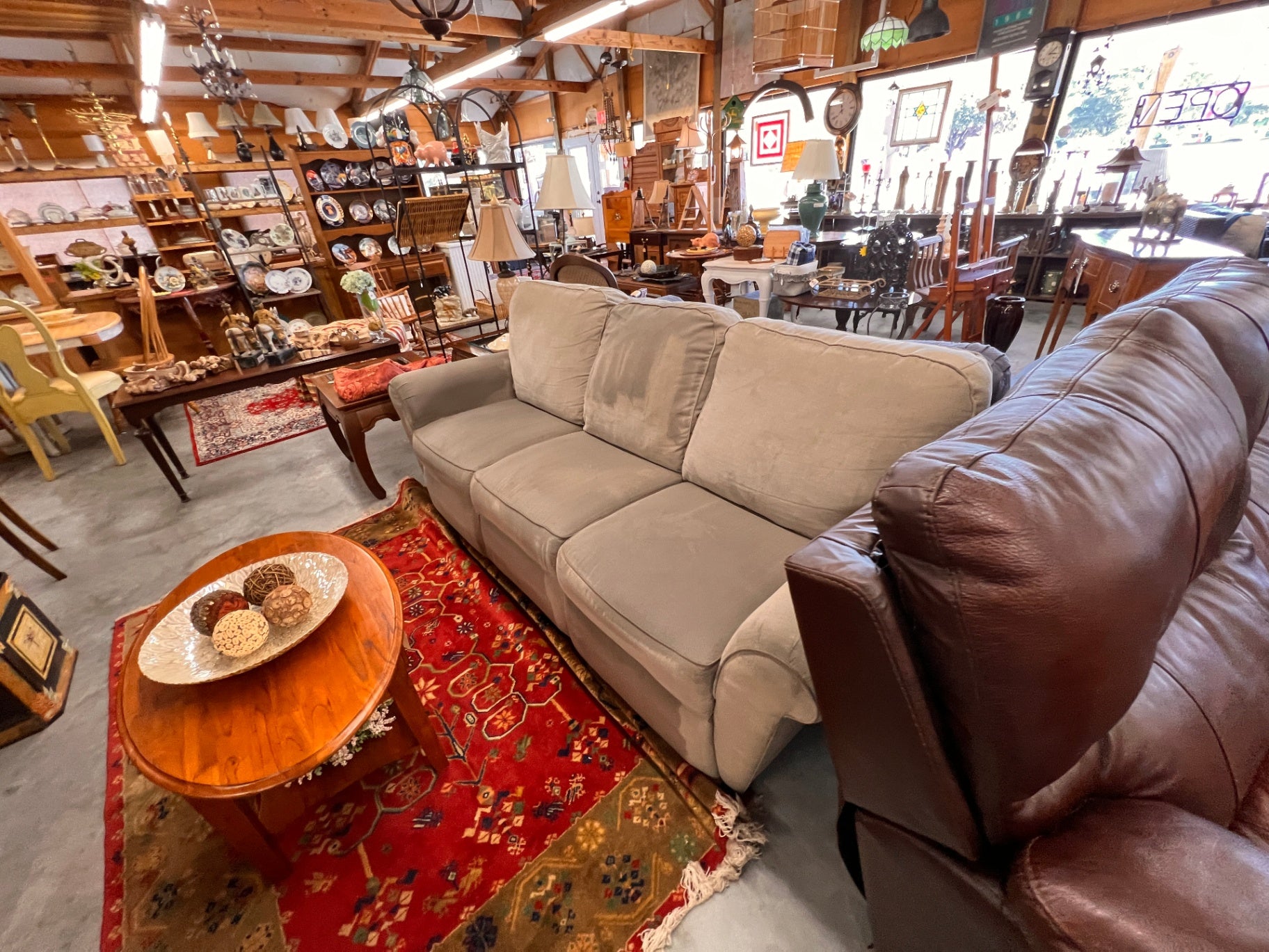 Beige Power Recline Sofa