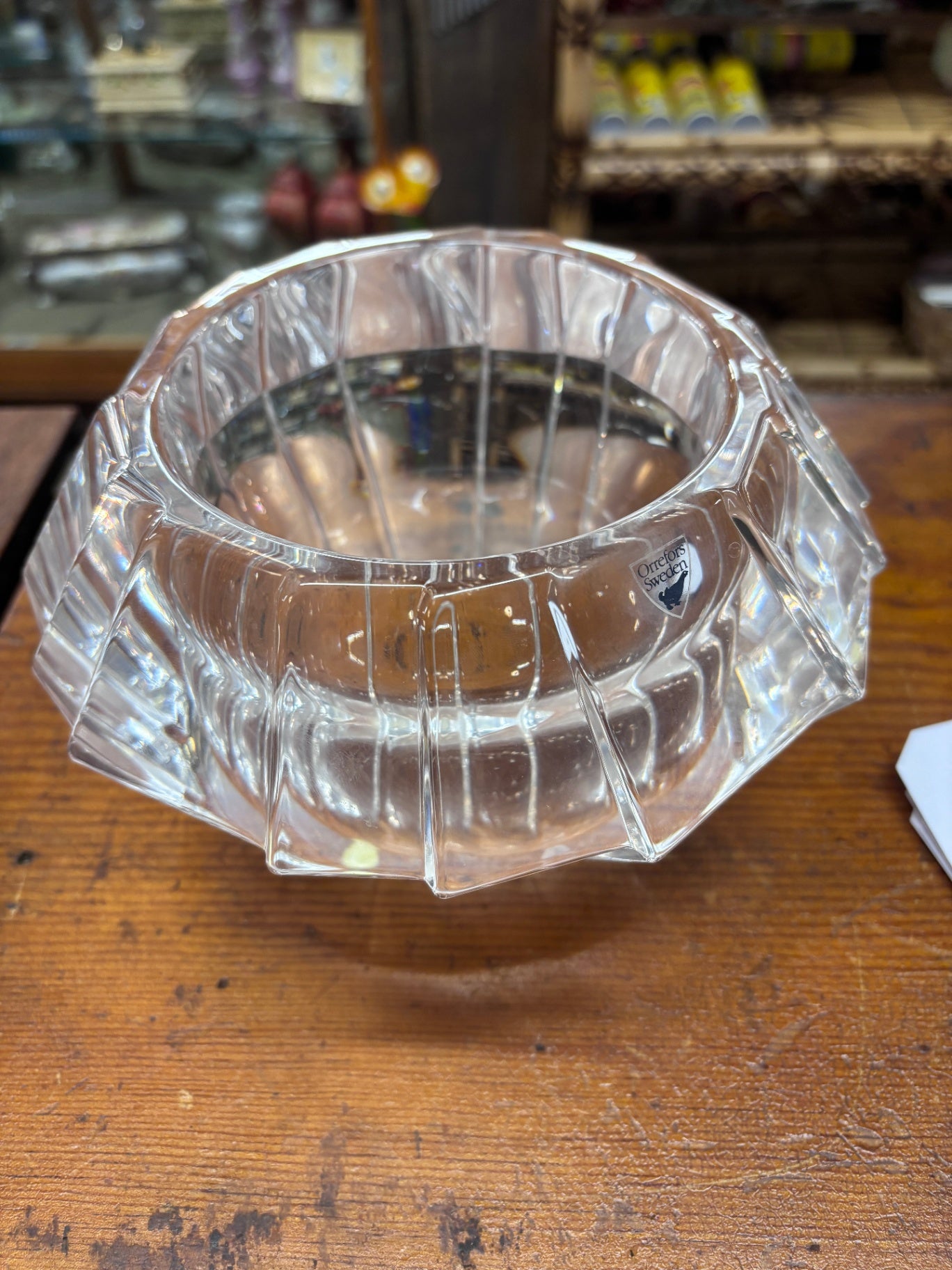 Orrefors "Sigma" crystal bowl designed by Martti Rytkönen in Sweden 