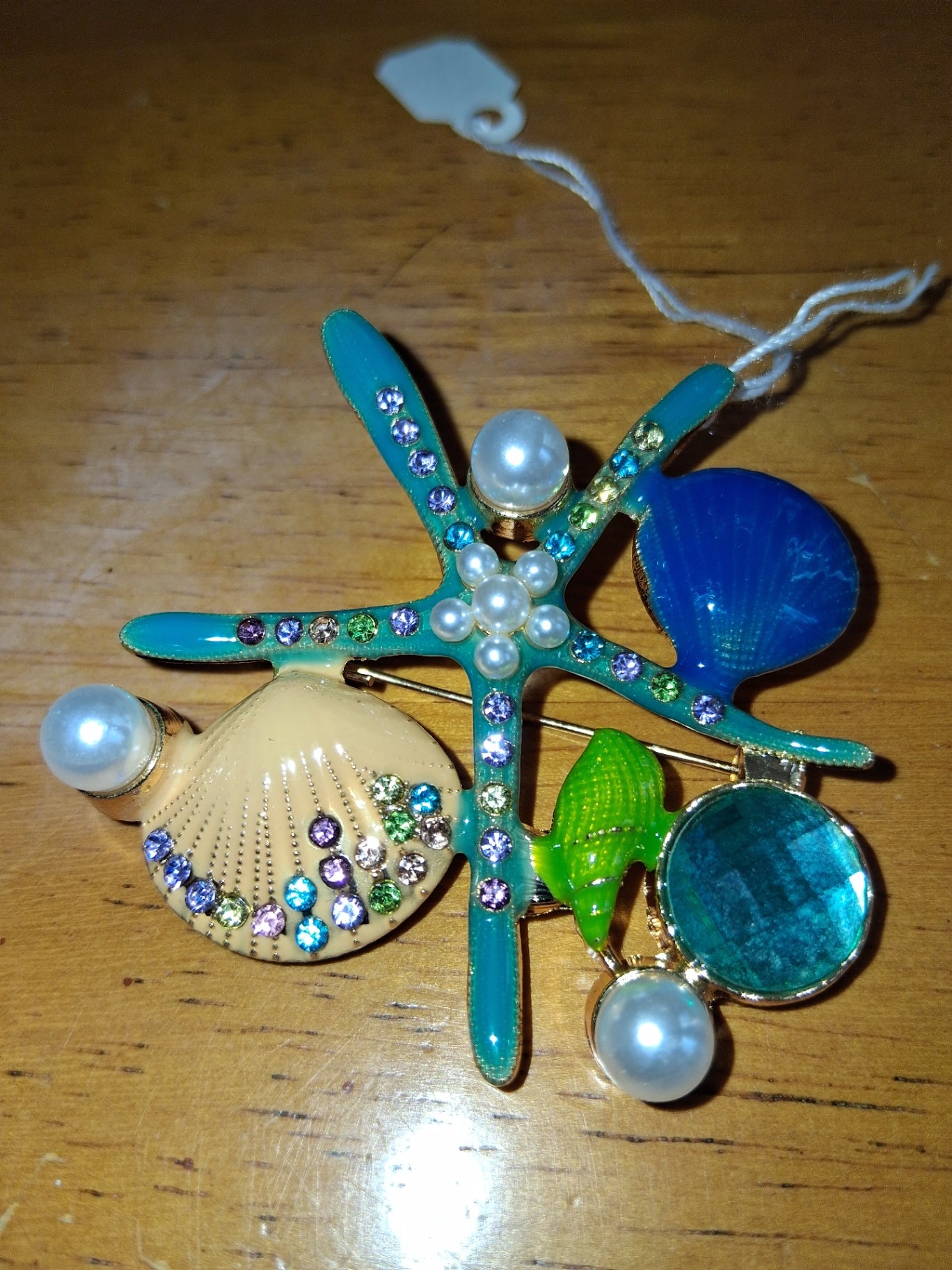 Pin starfish teal dsc