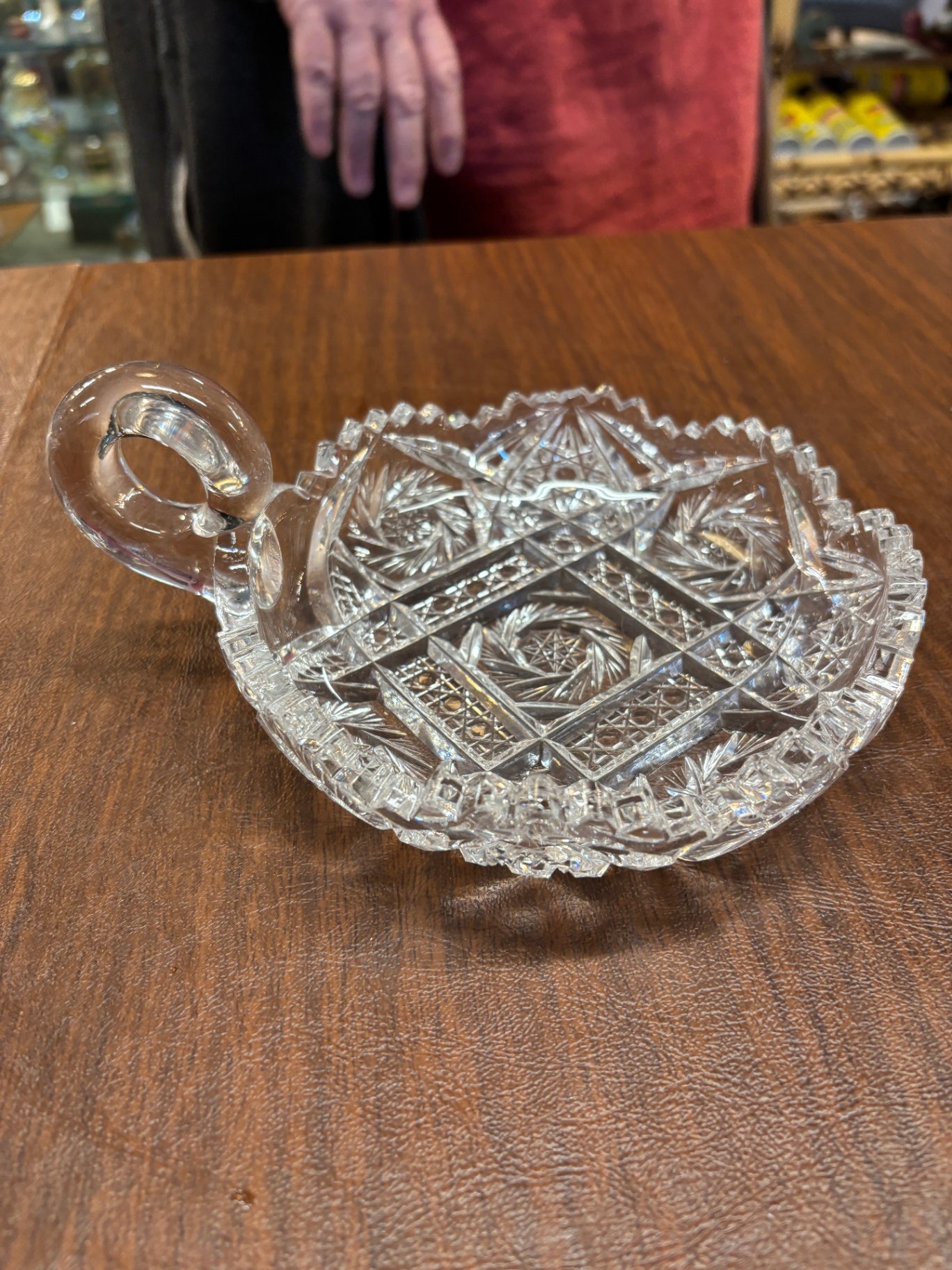 Antique American Brilliant Cut Glass Nappy Bowl