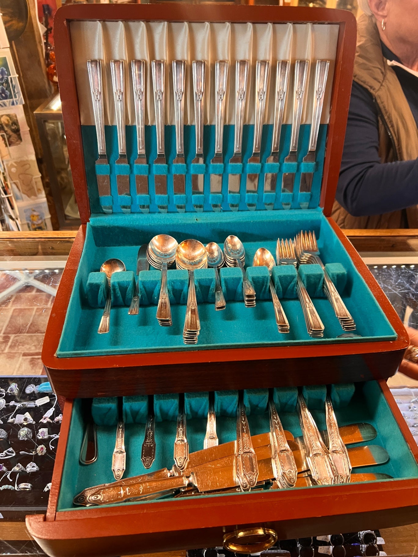 International Silver Company Silverware Set 12 piece service with additional 6 piece service of Heirloom Silver