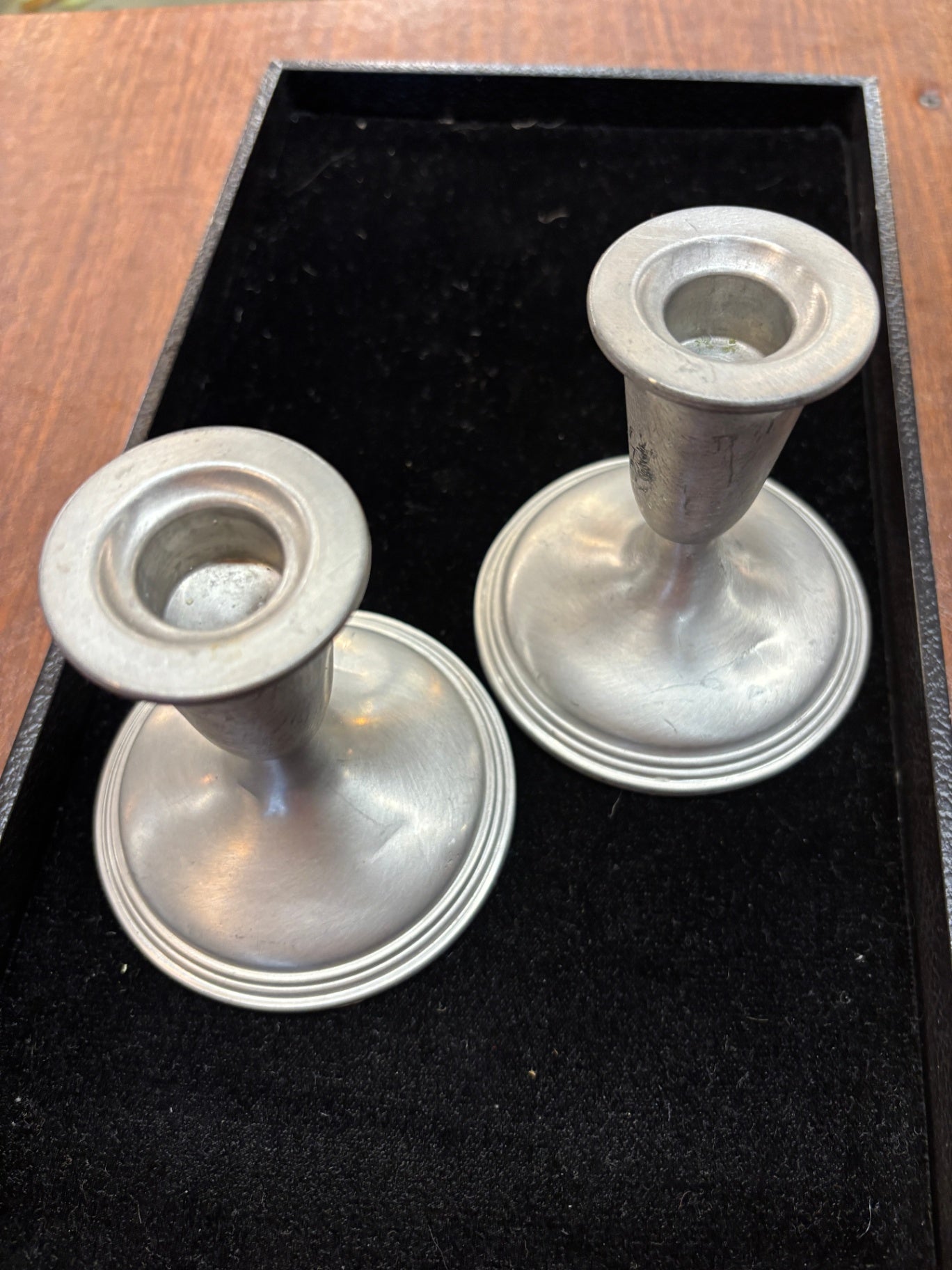 WEIGHTED PEWTER CANDLE HOLDER