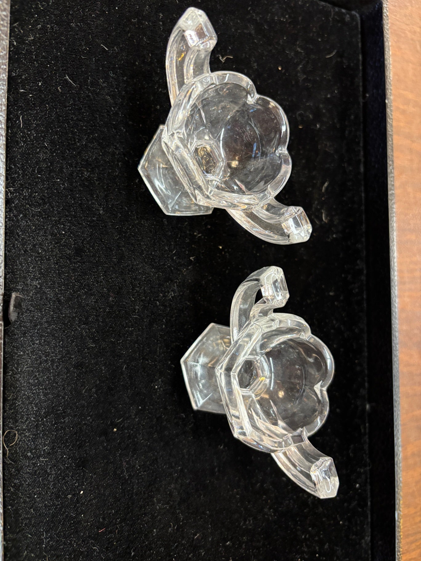 Vintage Glass Trophy Style Footed Double Handle Egg Cup