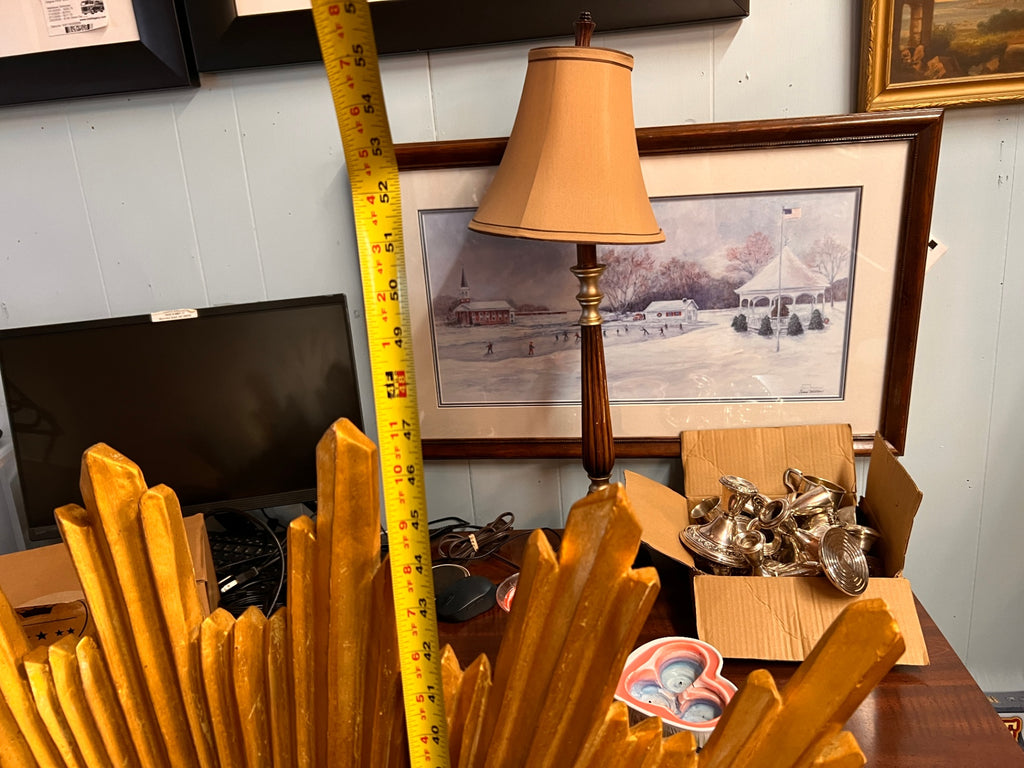 Large Giltwood Carved Convex Sunburst Mirror