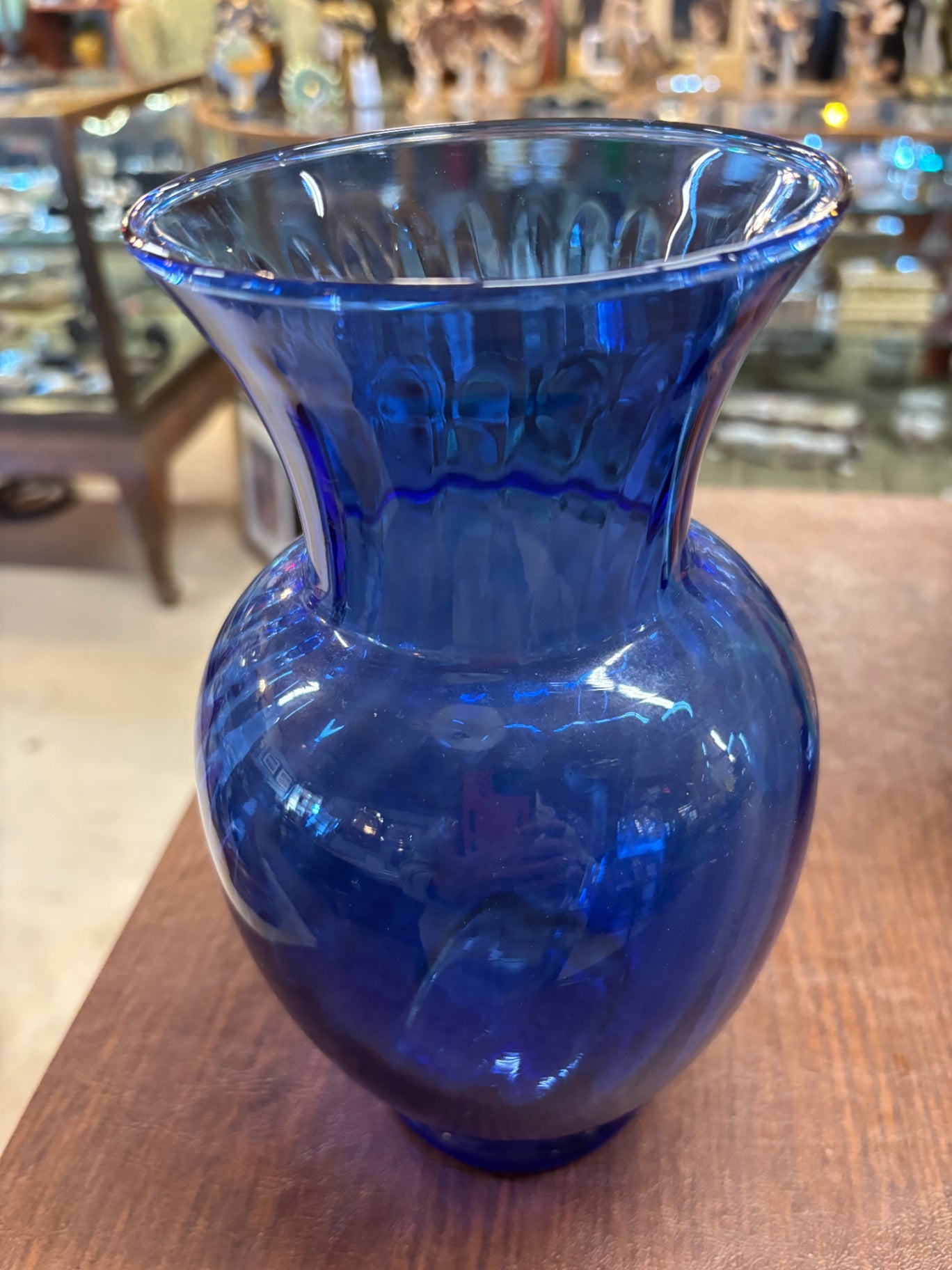 9" COBALT BLUE FLOWER VASE 