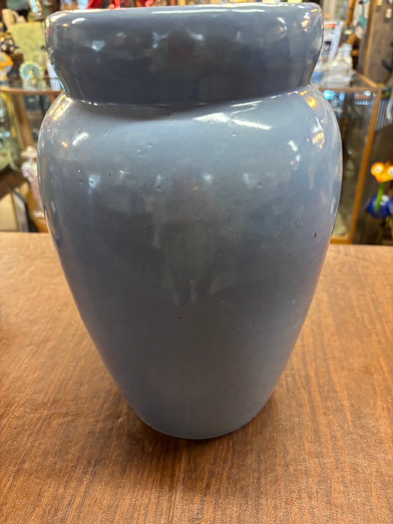 Blue pottery vase 12"
