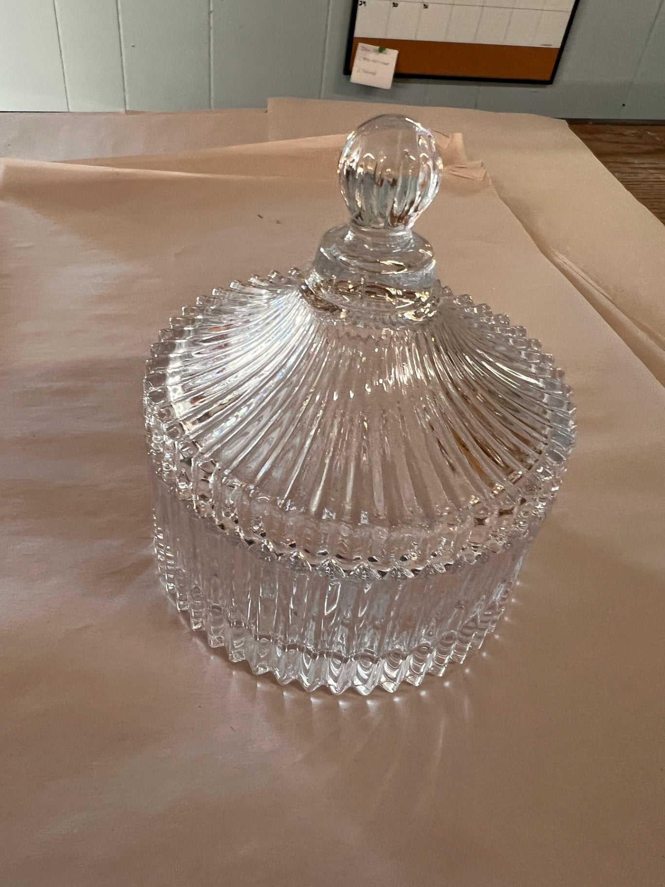 Vintage Circus Tent Covered Glass Candy Dish
