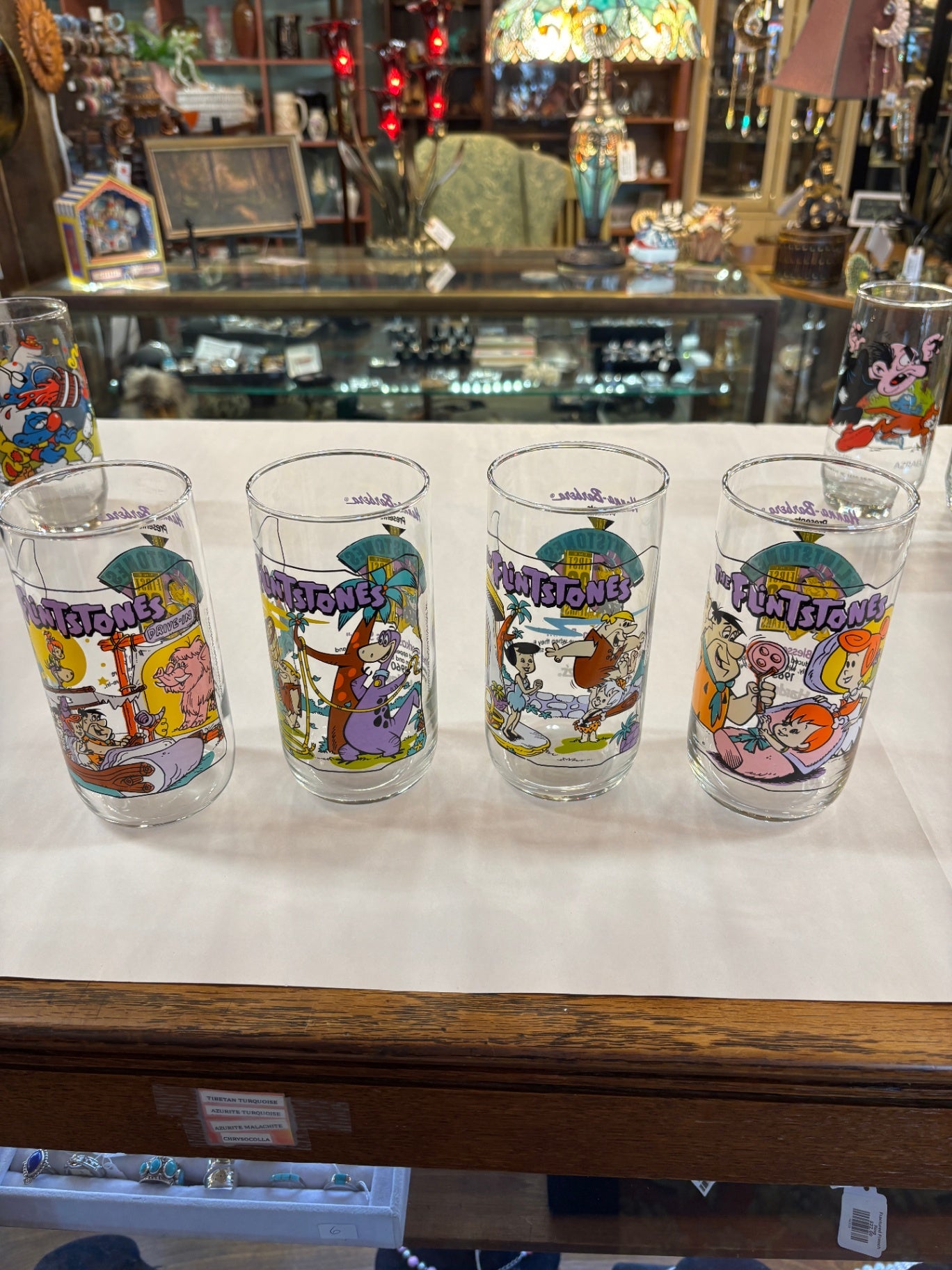 Flintstones - The First 30 Years Hardee's Glasses - Flintstones Drinking Glasses - Complete Set of 4  Sold