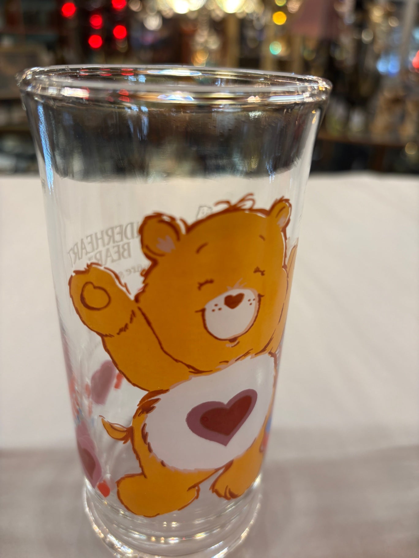 Vintage 1980s Pizza Hut Care Bears Tenderheart Bear Collectible Glass