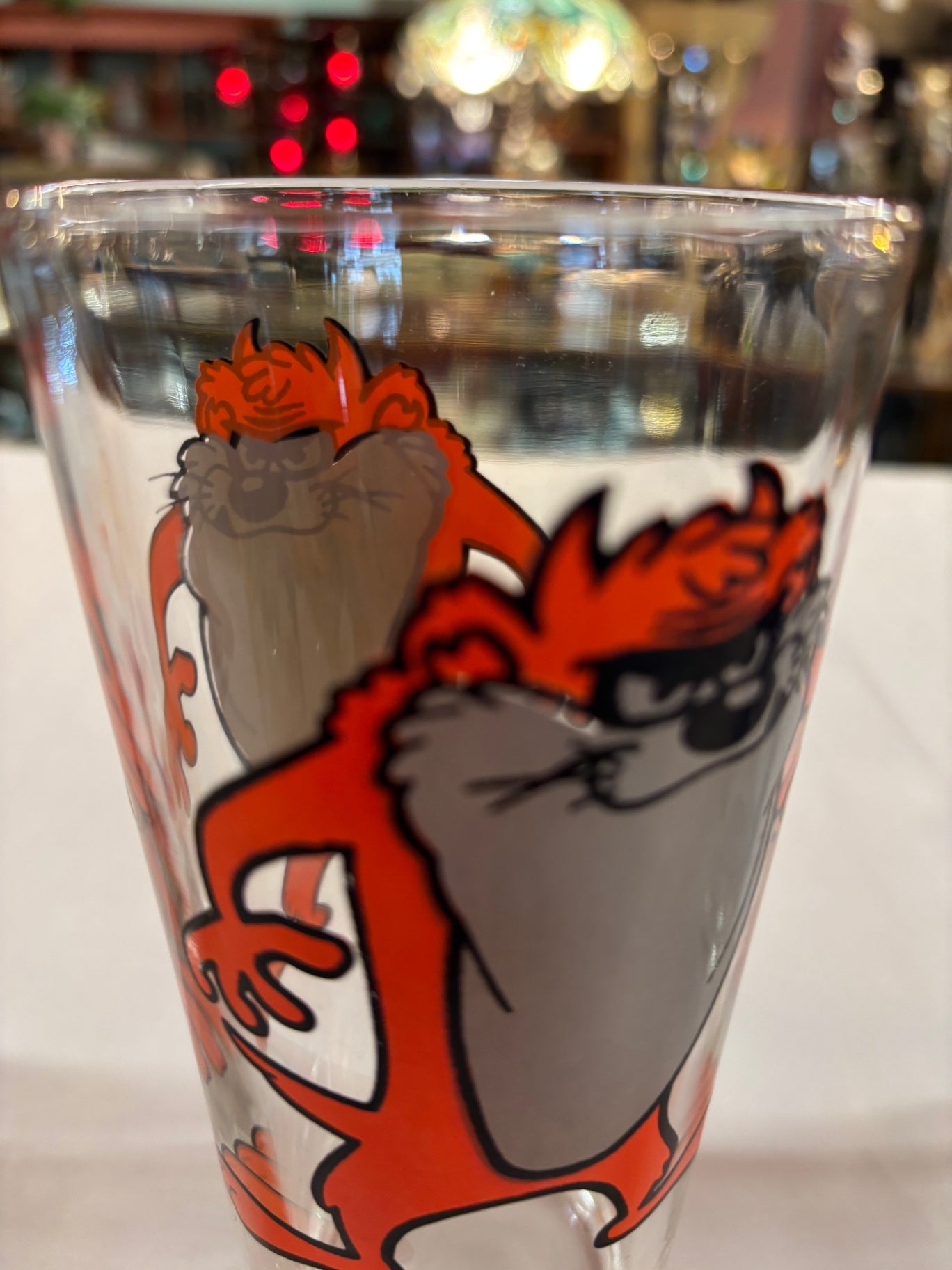 1973 Pepsi Collector Series TAZMANIAN DEVIL White letters Warner Bros 16oz Glass