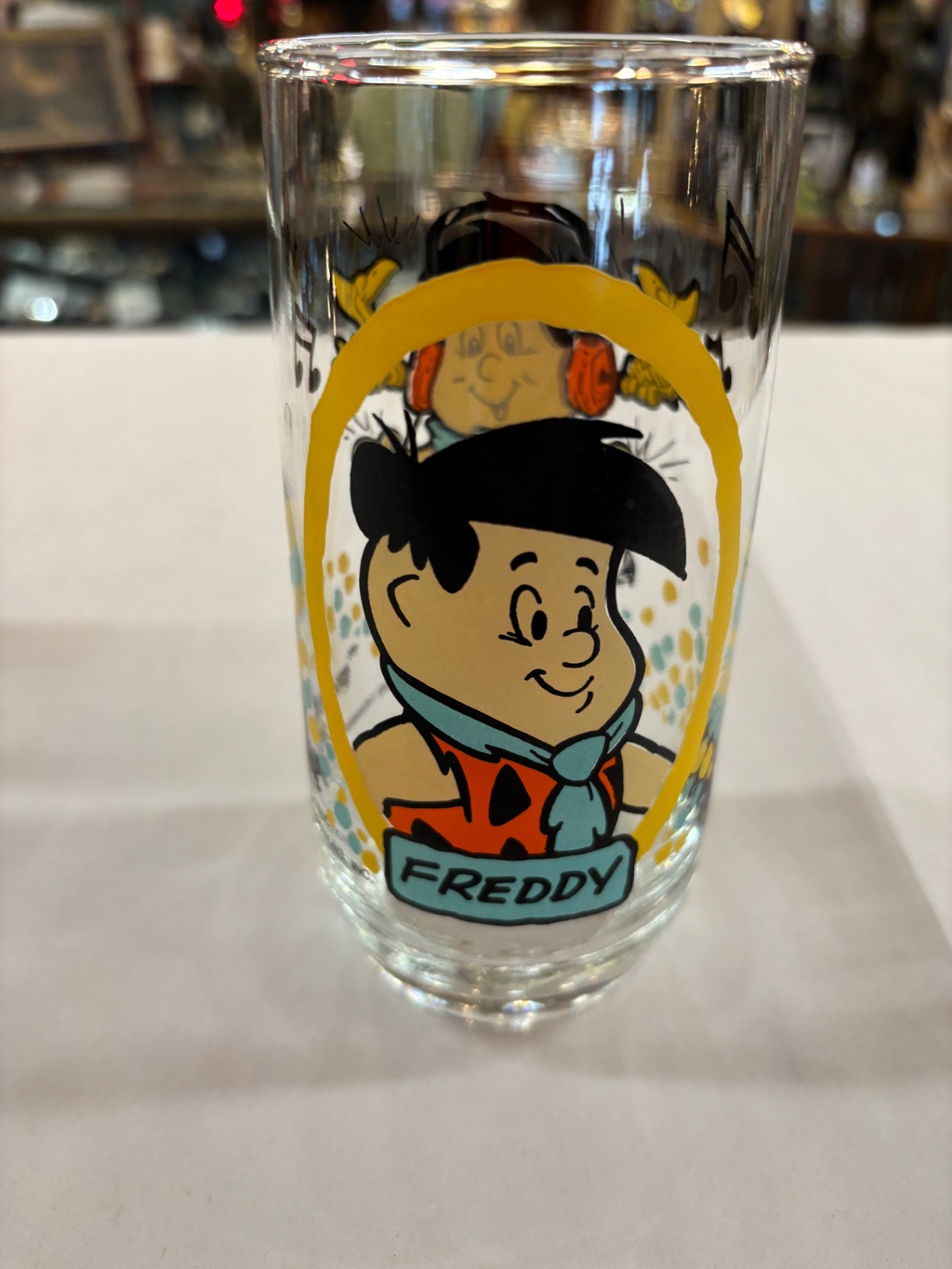 Vintage 1986 Pizza Hut The Flintstone Kids Fred Freddy Glass Drinking Glass