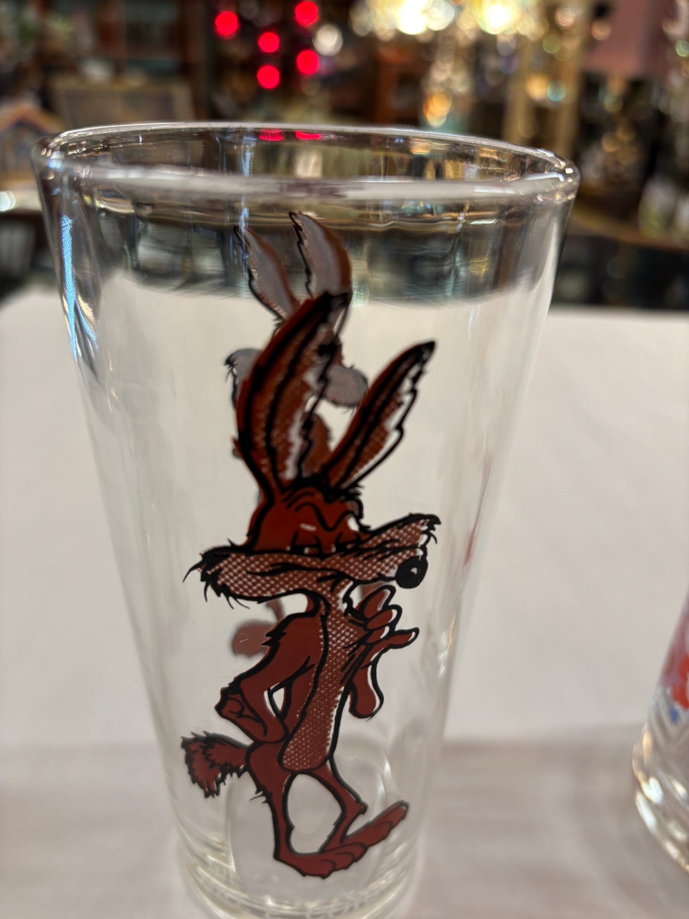 Glass Wile E Coyote 1973 Pepsi WB Looney Tunes Tumbler Classic Cartoon 