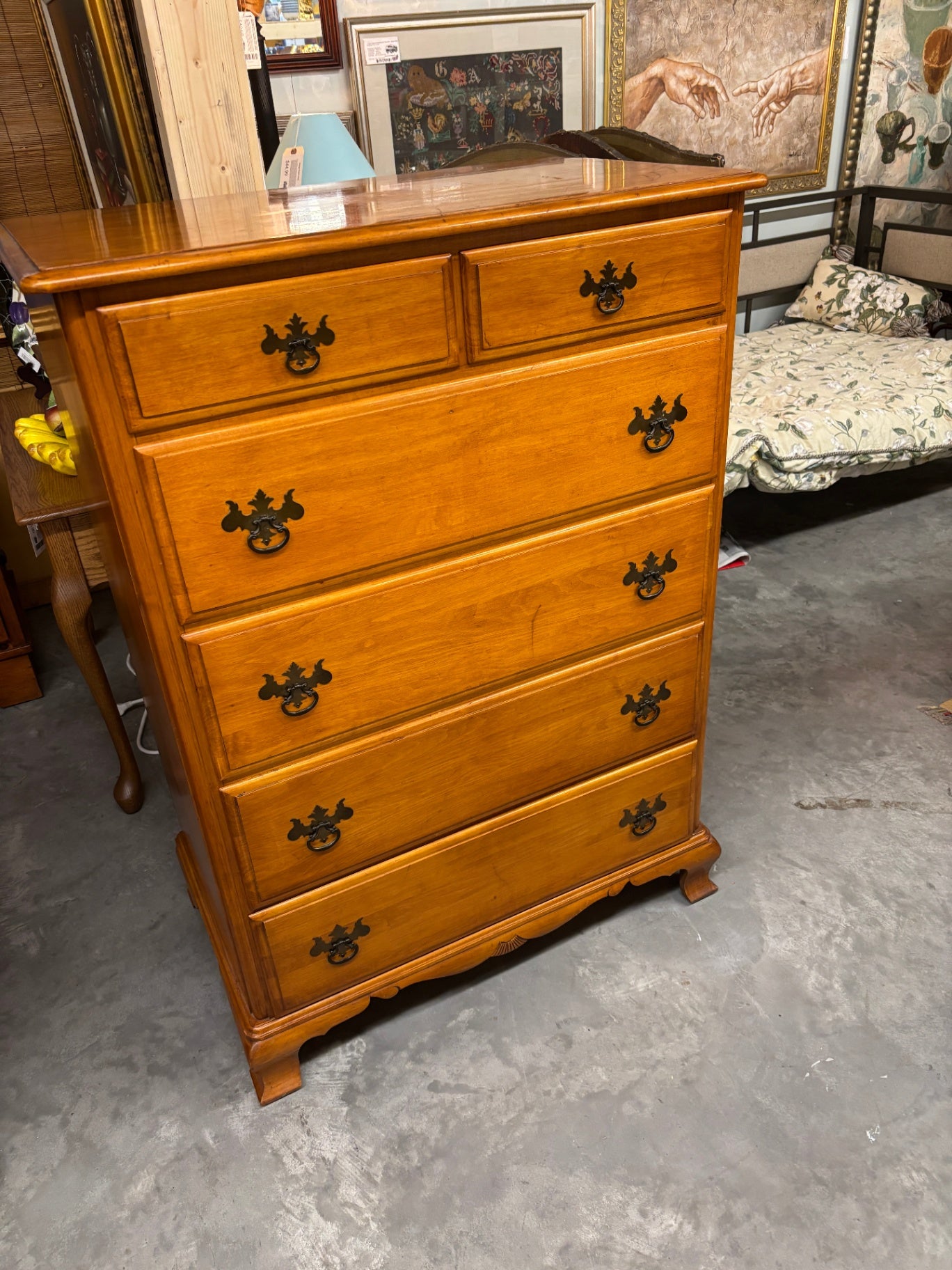 Kling Olde Orchard Maple Colonial Chippendale Tallboy