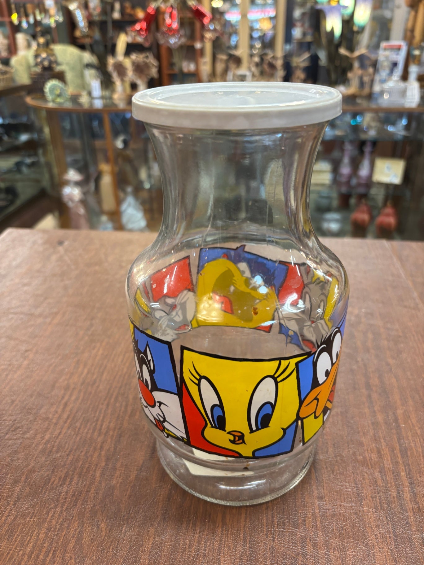 Looney Tunes Bugs Bunny Sylvester Tweety Bird Taz glass carafe Warner Bros.