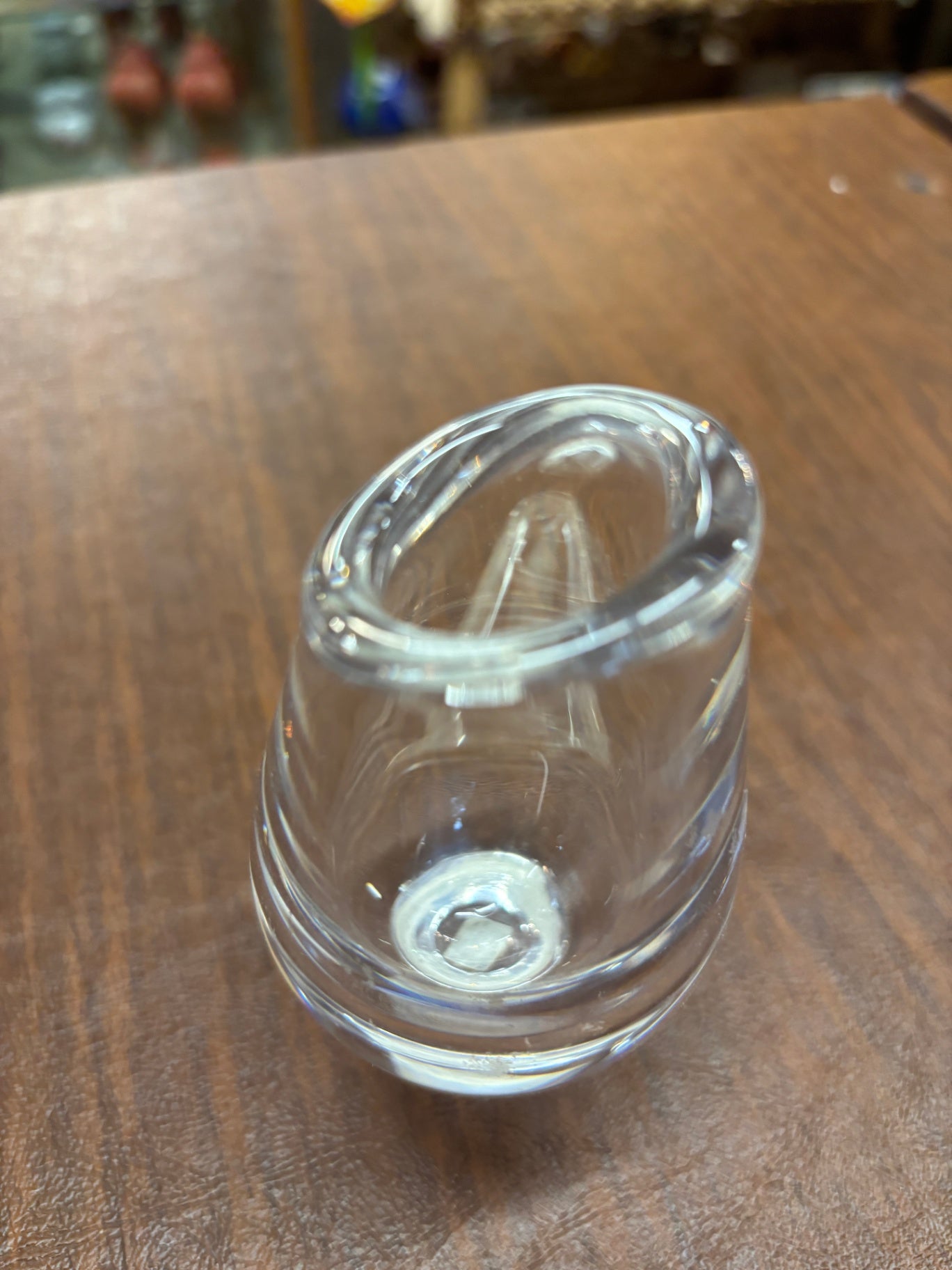  HAND BLOWN ART GLASS SUOGUELLO VASE CLEAR
