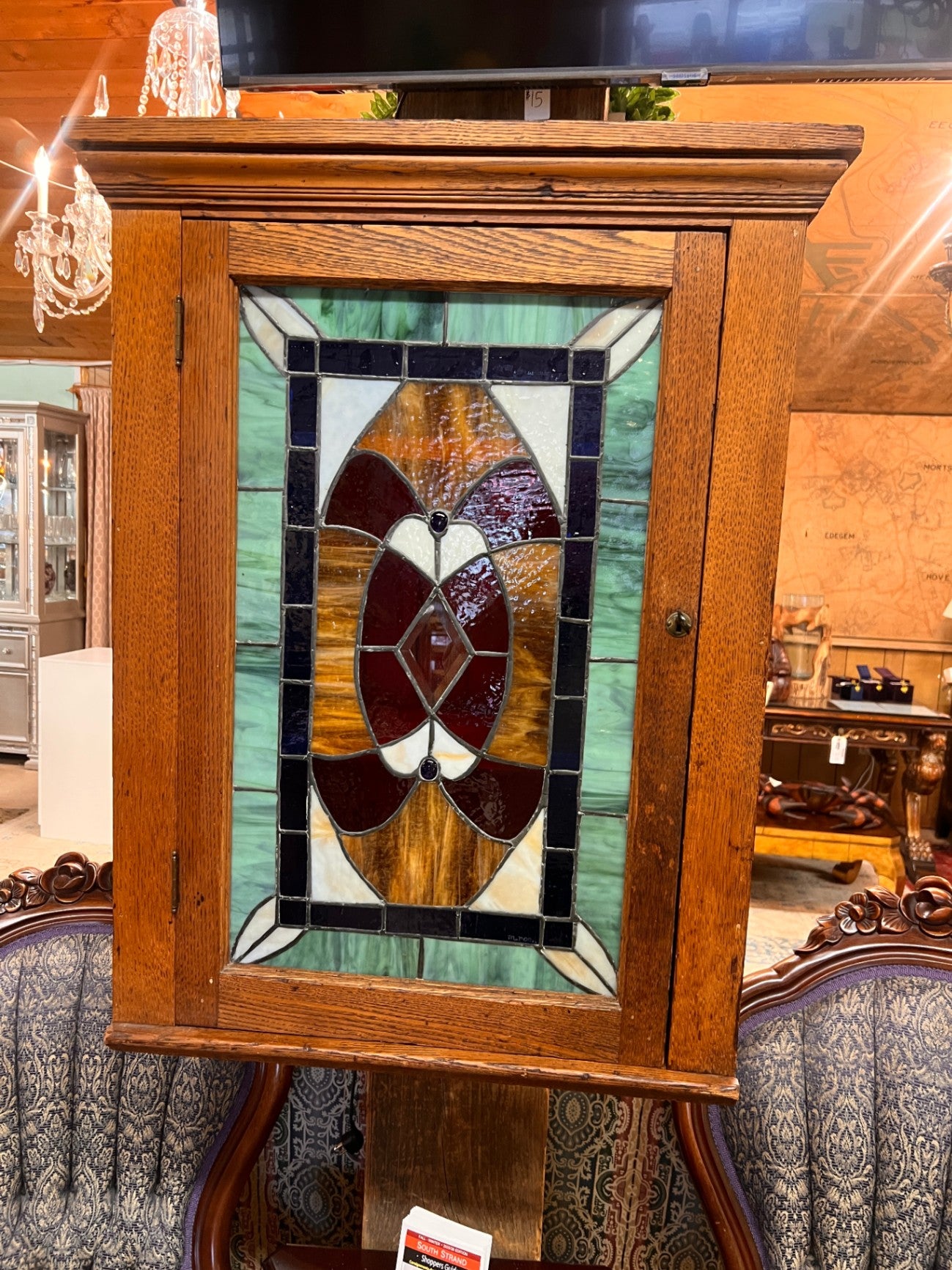 Stained Glass Wall Cabinet