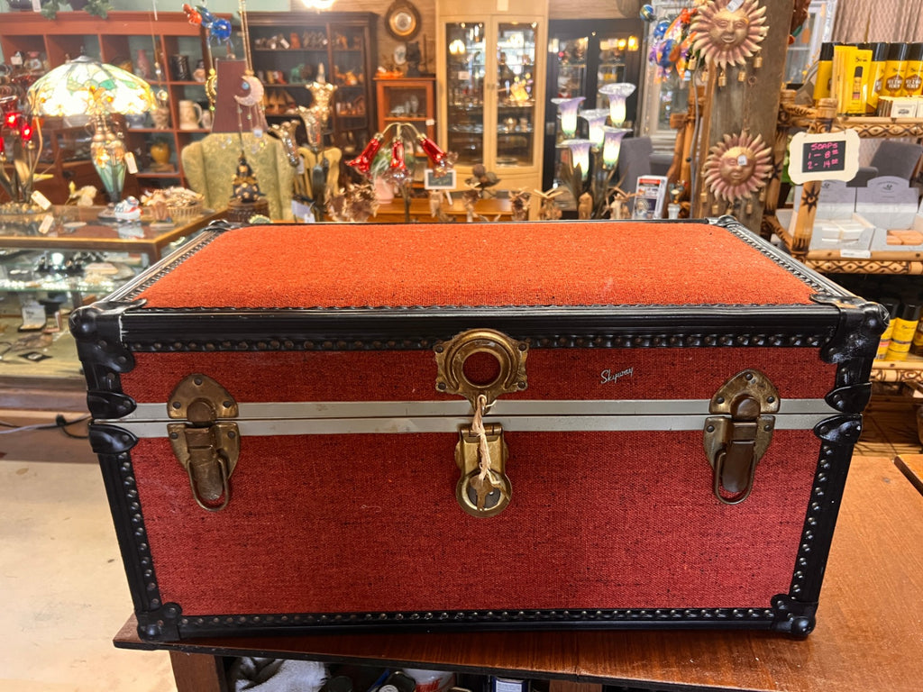 Vintage Skyway Trunk with Brass Hinges Lock and Key