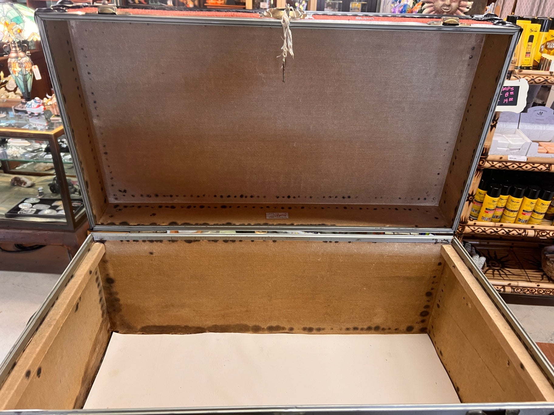 Vintage Skyway Trunk with Brass Hinges Lock and Key