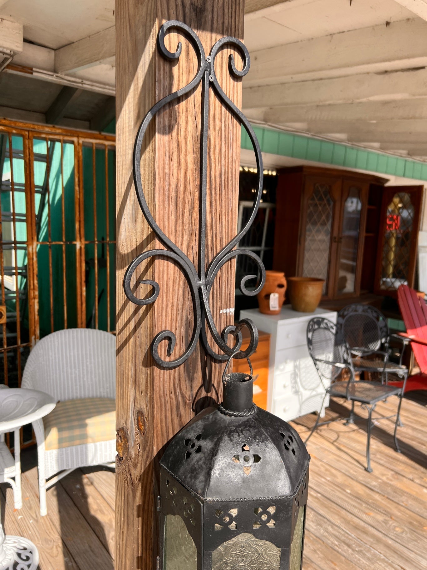 Iron Lantern with Wall Hook