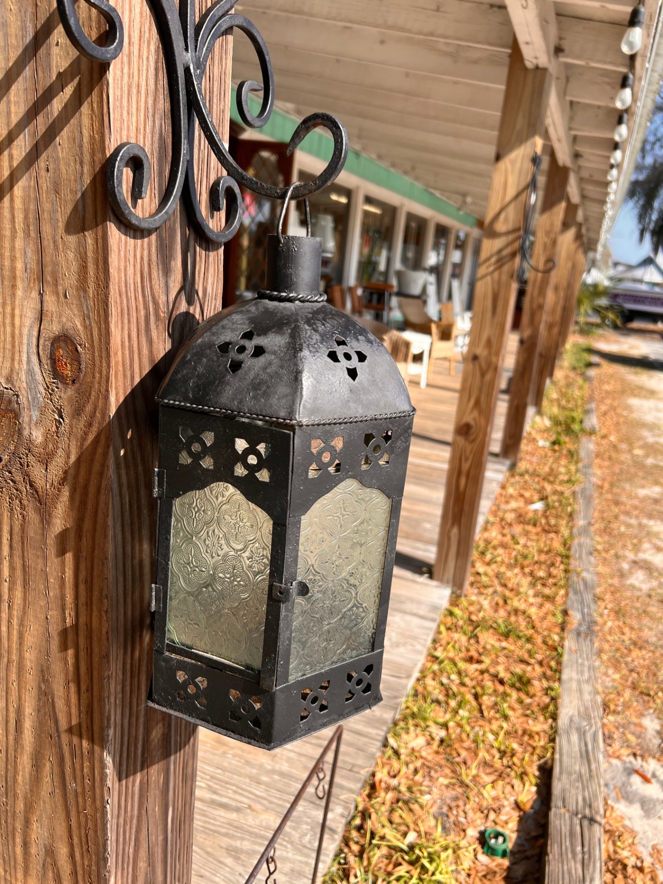 Iron Lantern with Wall Hook