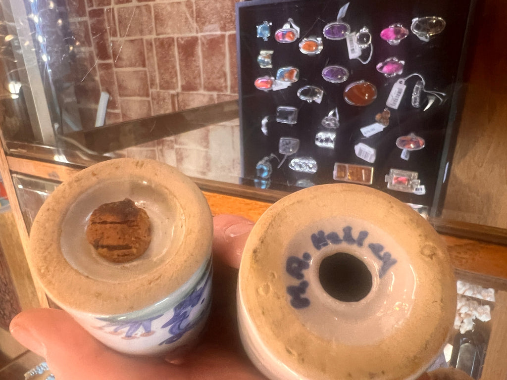 Small Salt & Pepper Set Country Scene Blue by M A Hadley