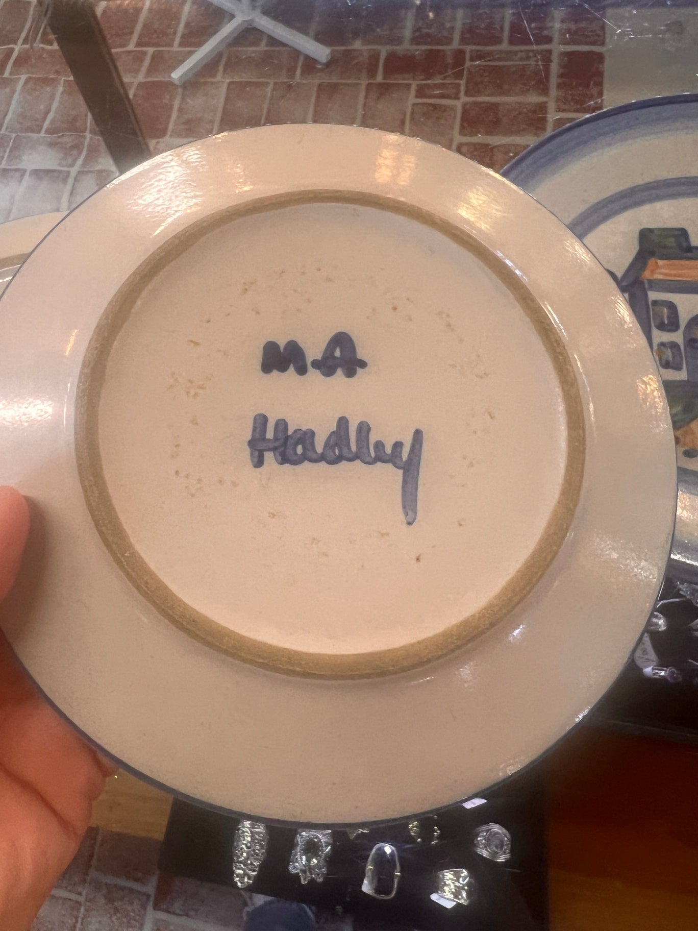 MA Hadley Country Pattern 7-1/2" Salad Plate, Round-Top Barn with a Cupola