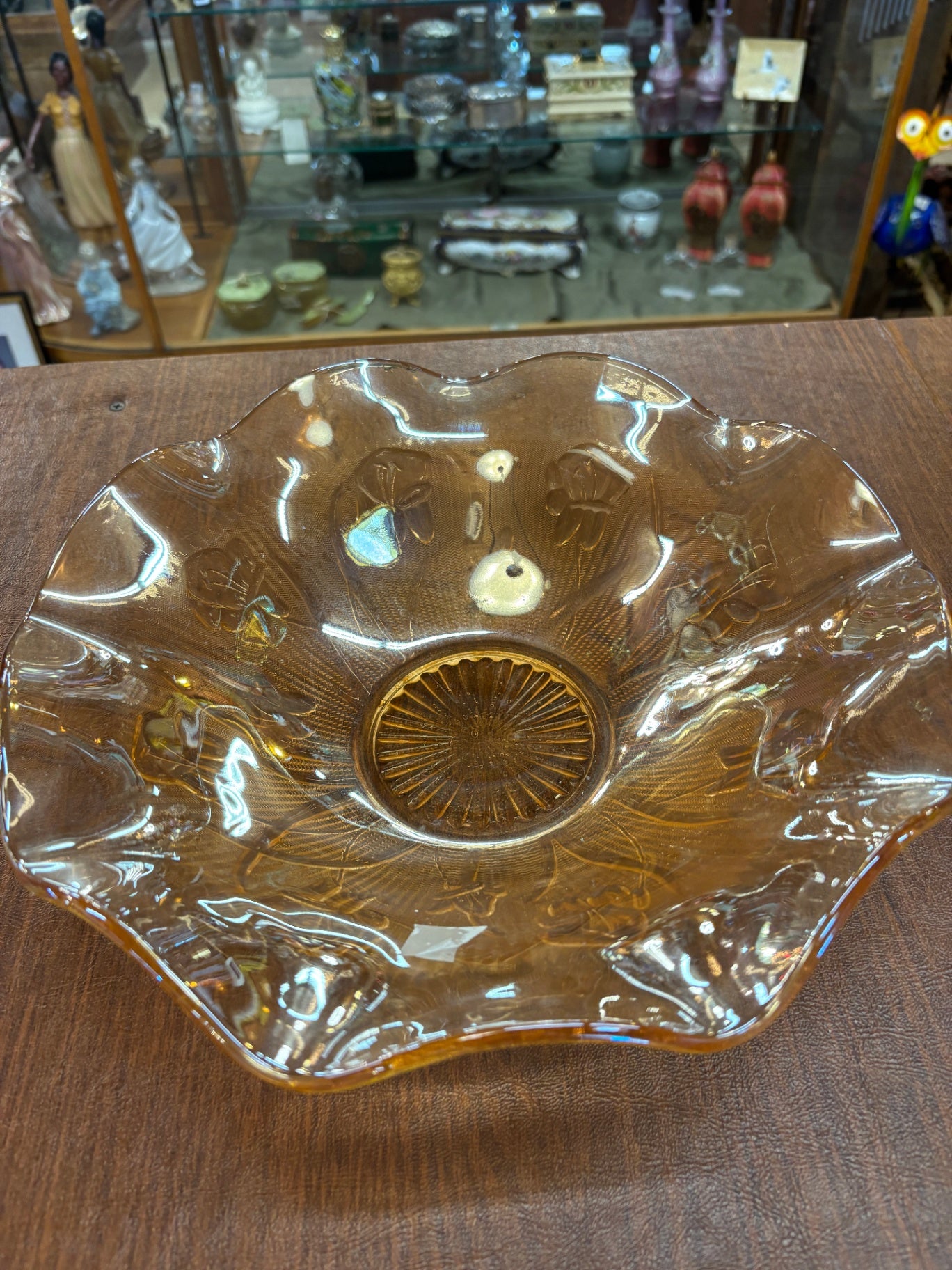 Mid CENTURY MARIGOLD Bowl in Iris & Herringbone