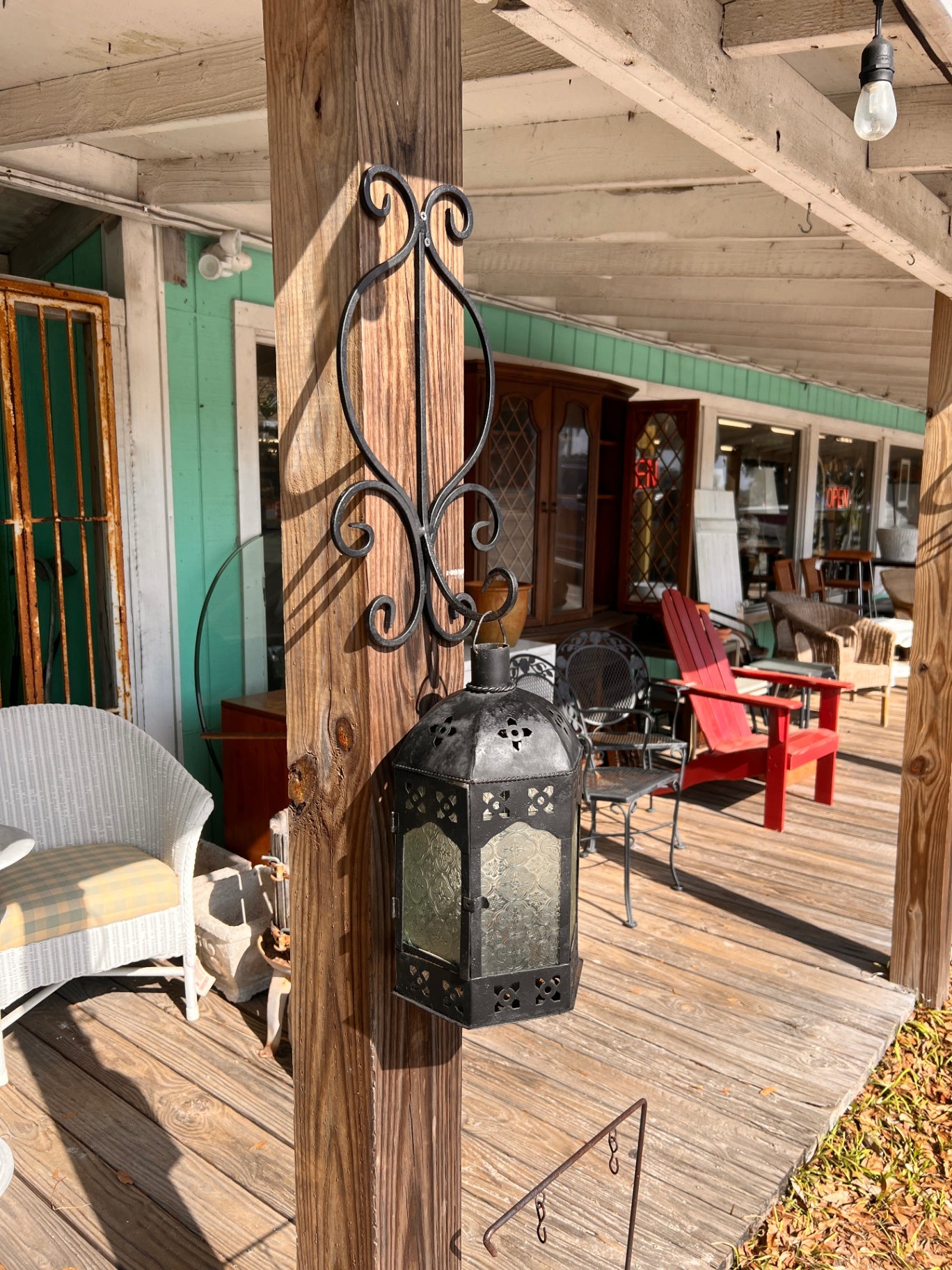 Iron Lantern with Wall Hook