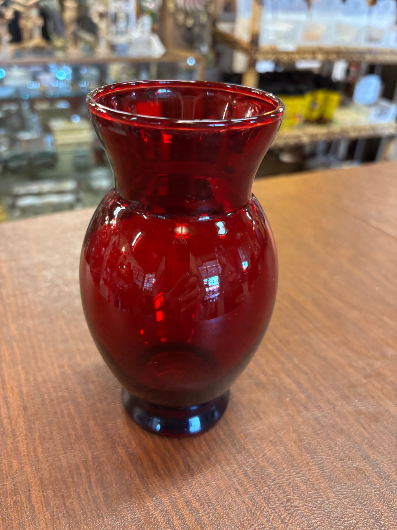 Vintage Ruby Red Cranberry Glass Vase - Cut Flower Display