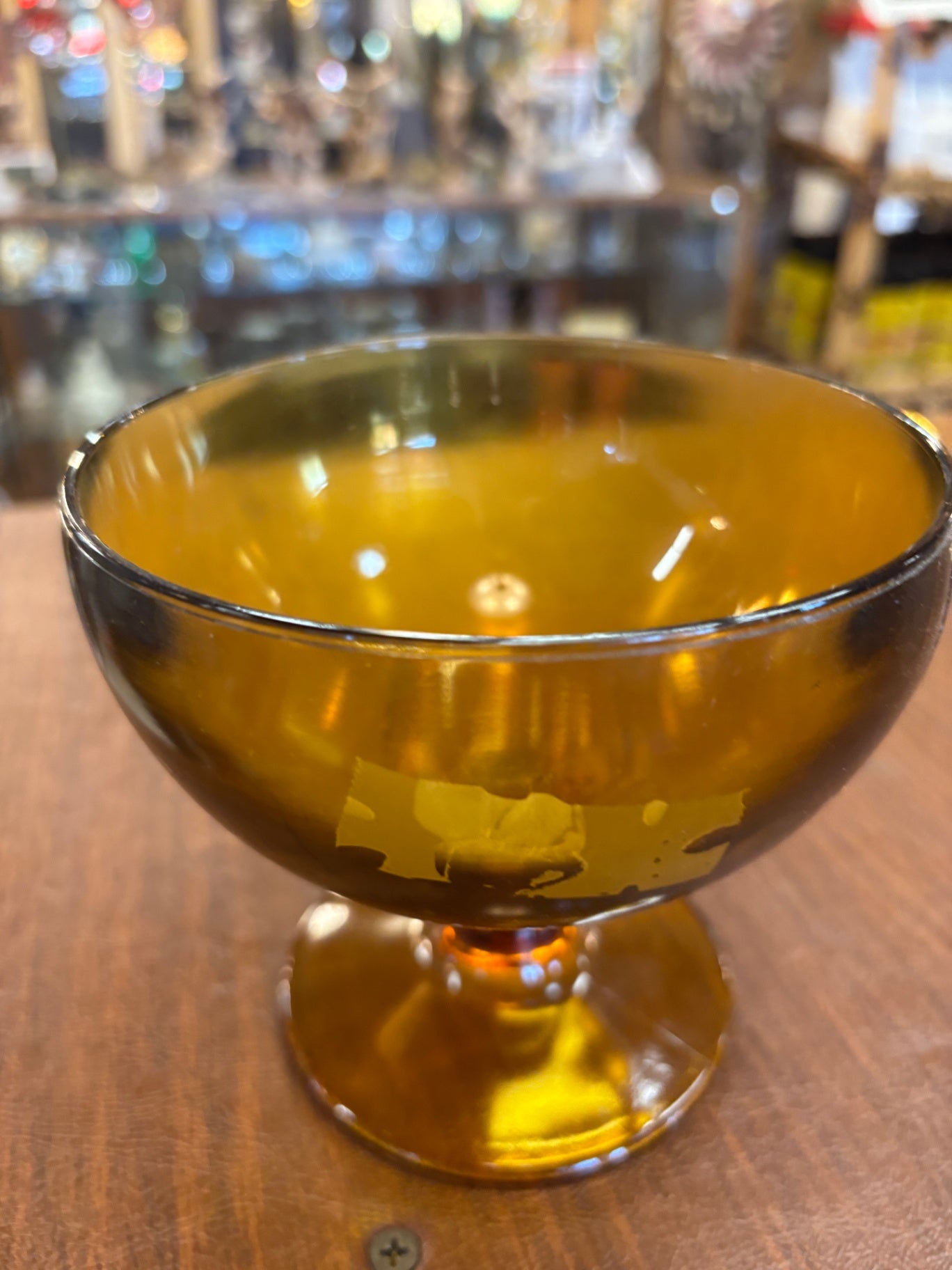 Vintage Indiana Depression Amber Glass Candy Dish No Lid