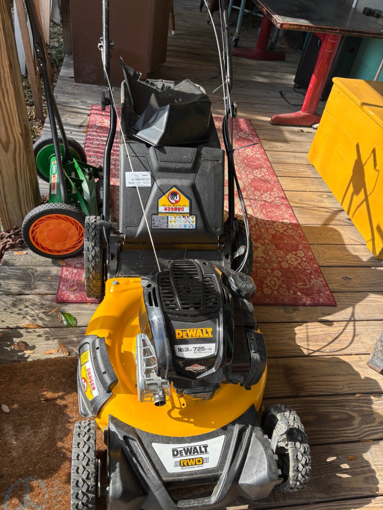Dewalt gas mower 7.25ft 163cc self propelled RWD
