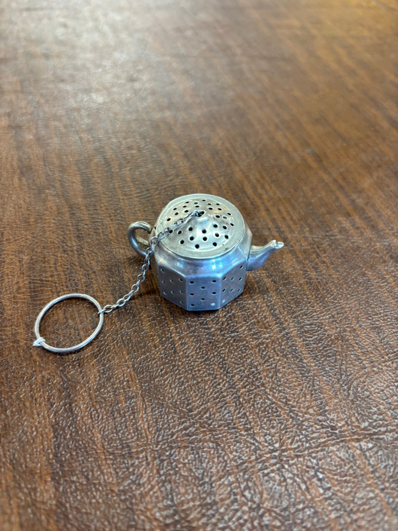 Antique Tea Infuser Steeper. Miniature Hinged Teapot Tea Strainer. 