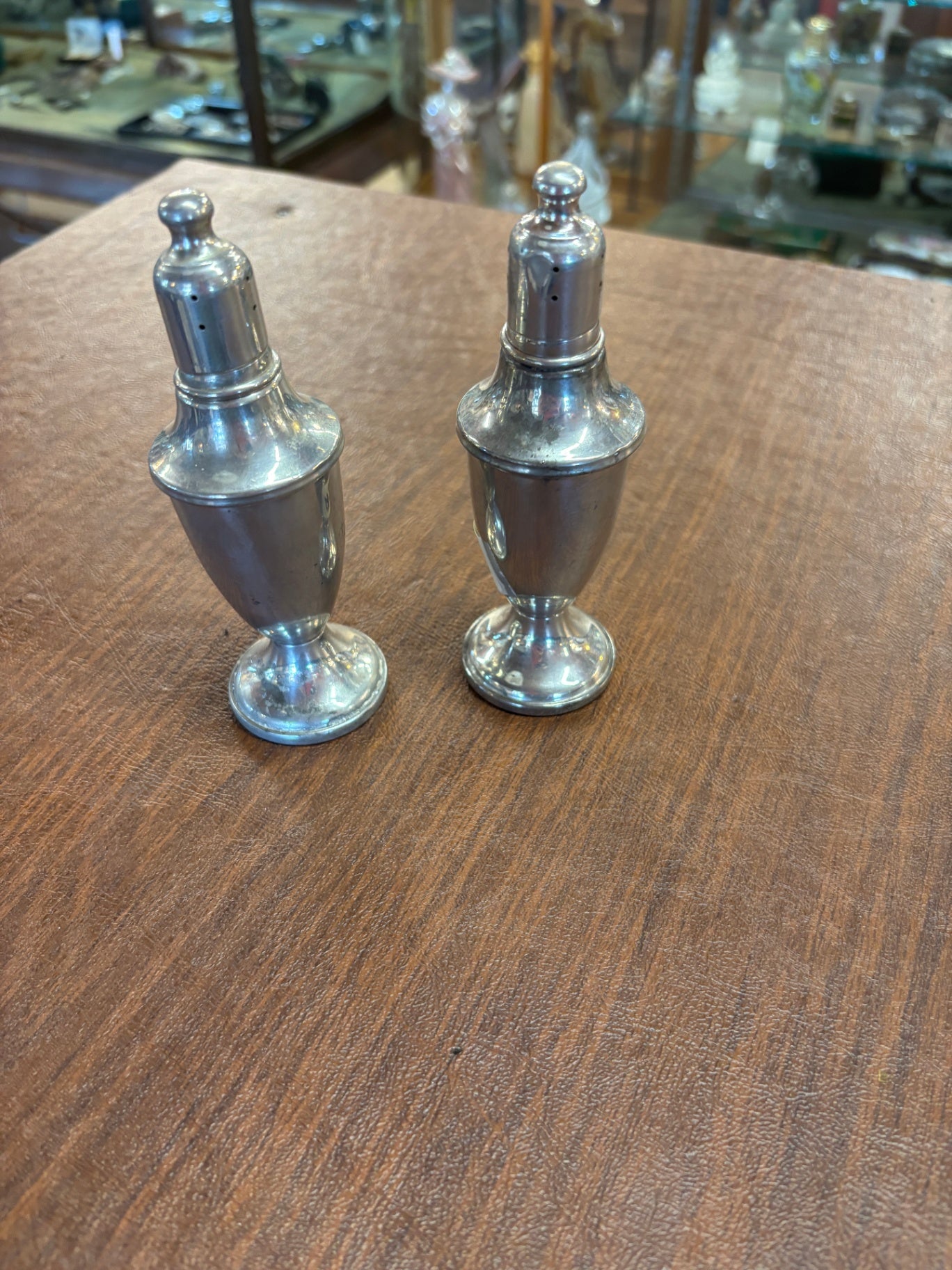 WEB PEWTER SALT & PEPPER SHAKERS