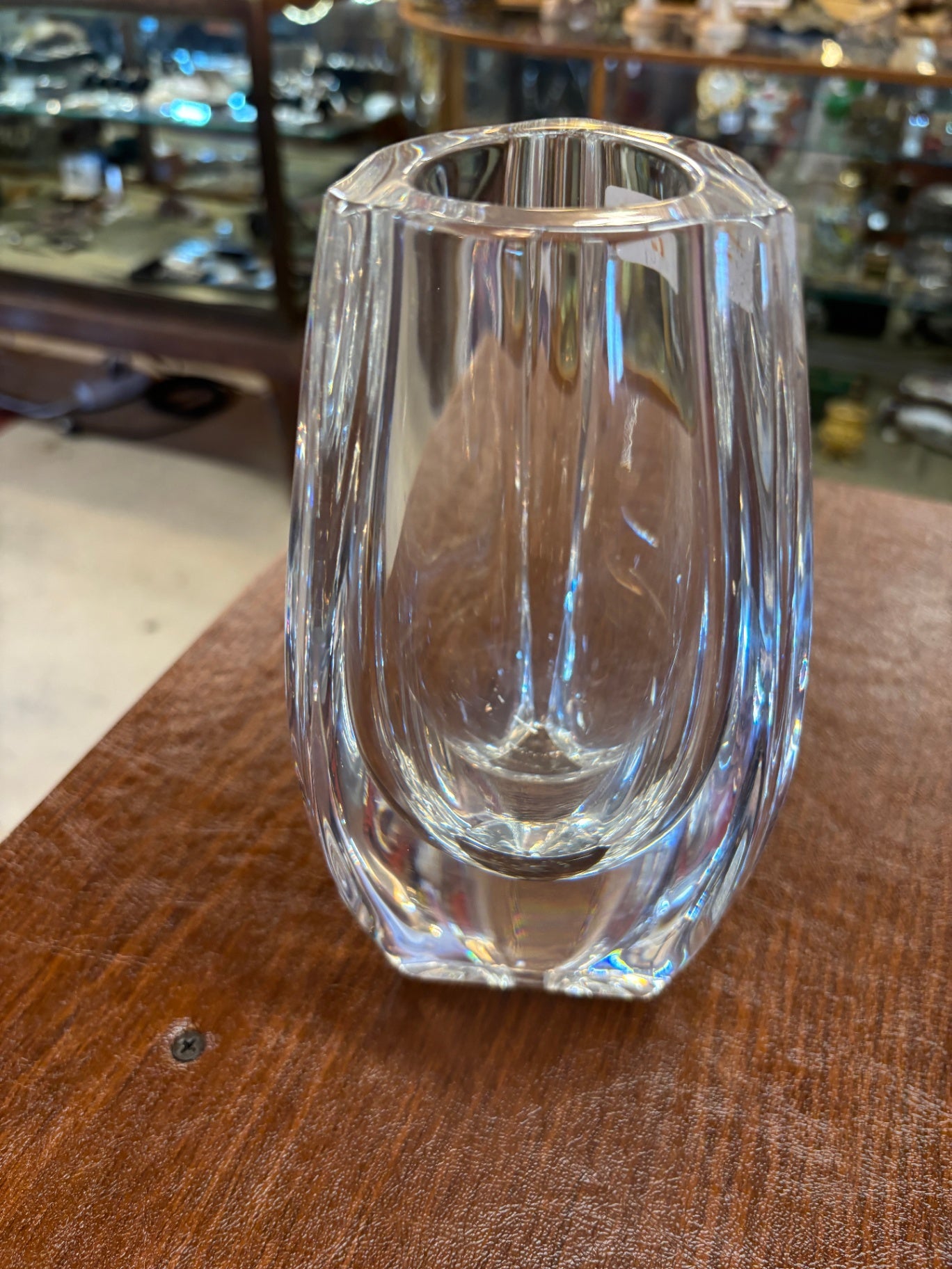 Baccarat Crystal Bouton D'Or Vertical Cut Triangle Flower Vase