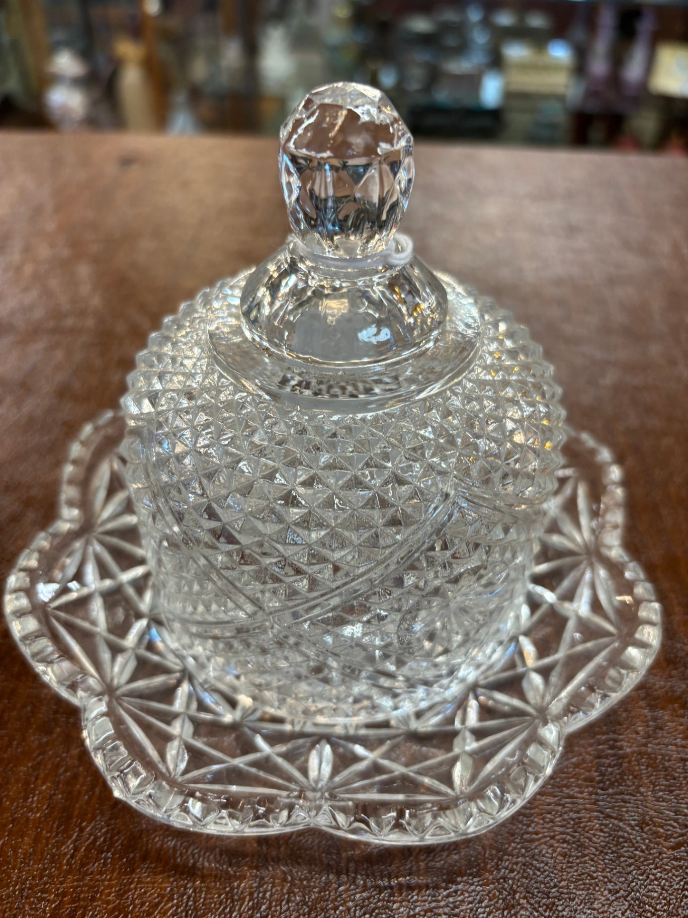 Avon by Fostoria Round Glass Butter Dish