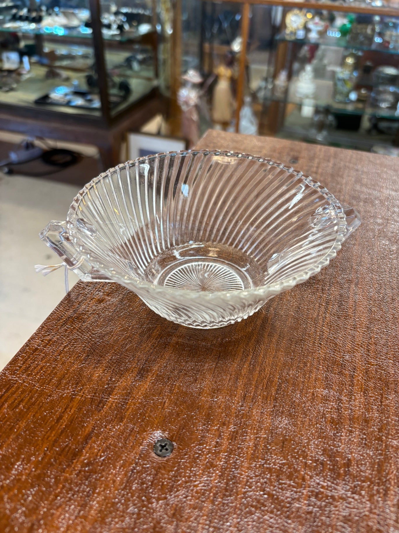 Vintage 1930's Vintage Federal Glass DIANA Pattern Crystal 2 Handled Cream Soup Bowl