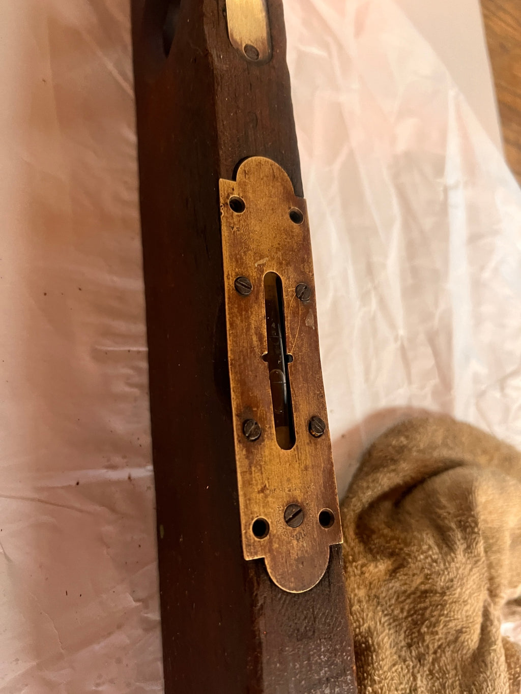 Antique Stanley Rule & Level Co. 24" Wooden Carpenter’s Spirit Level – Brass Ends, New Britain CT Tool