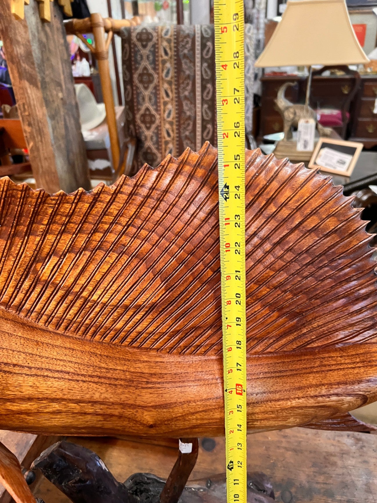 Sailfish Wooden Sculpture Measures 40" x 26"