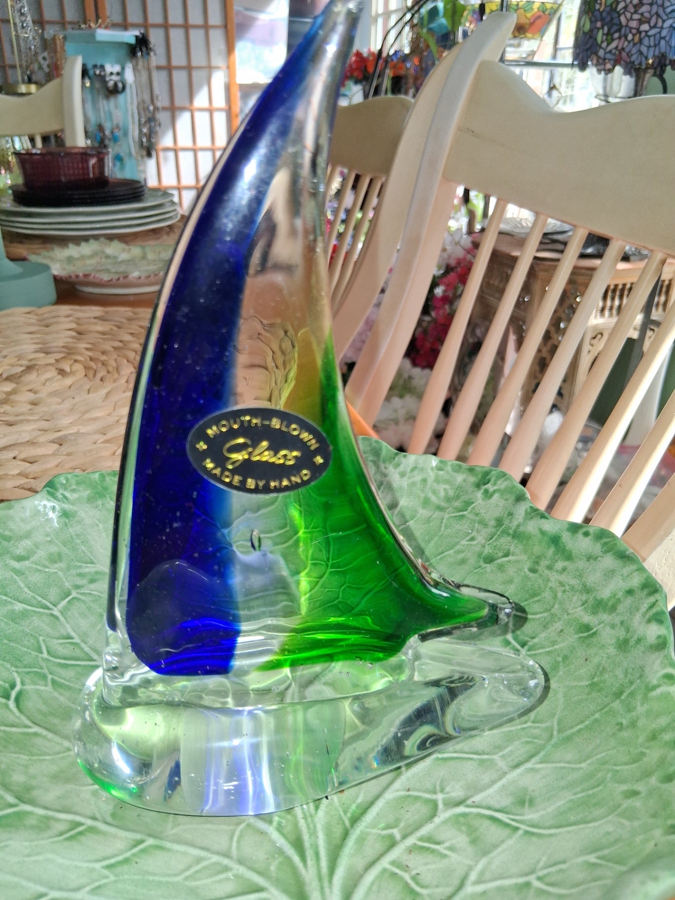 Hand blown sailboat dsc